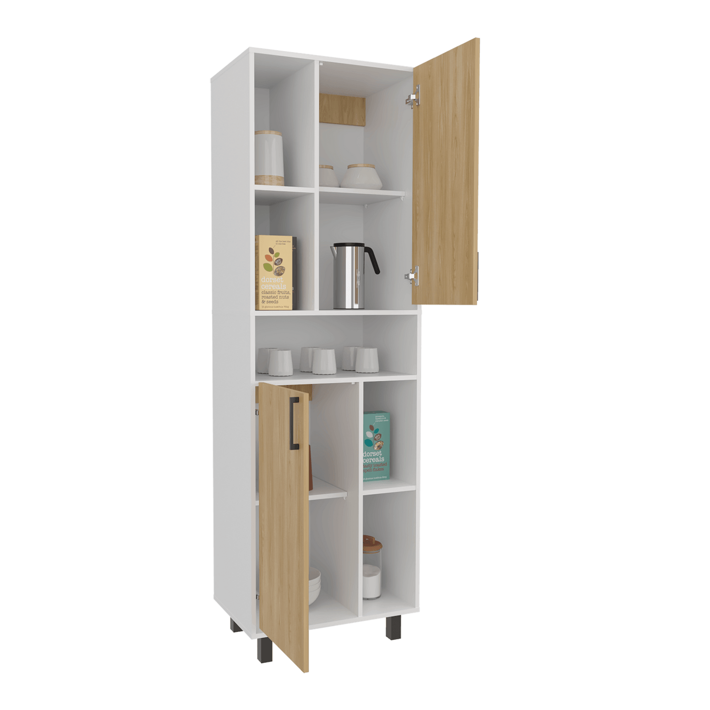Mueble Alto Bryce 190X60X39 Rta Blanco Fresno