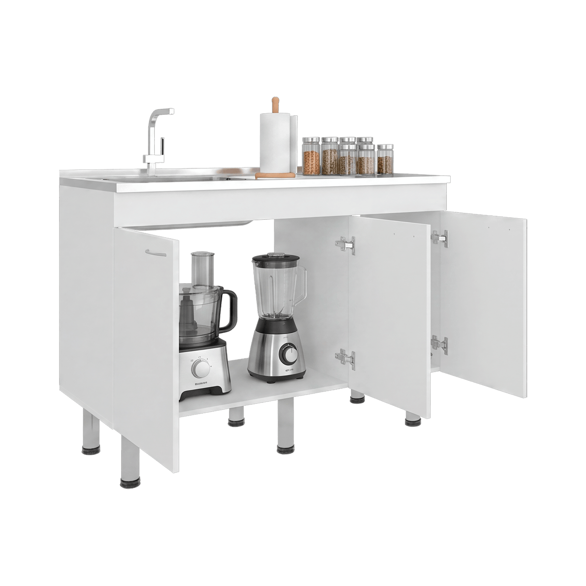 Mueble Inferior De Cocina Oceana 90X120X35 Rta Blanco Zf