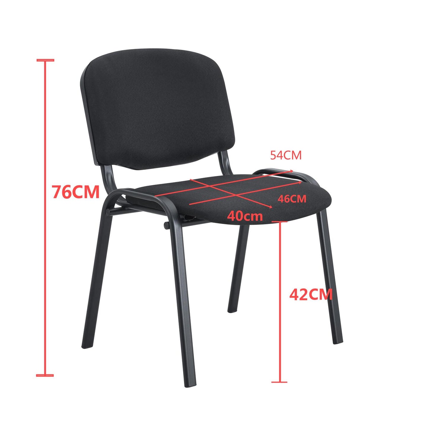 Set X5 Silla Interlocutura Sin Brazo Bm-1105 77X54X59 Rta Negro