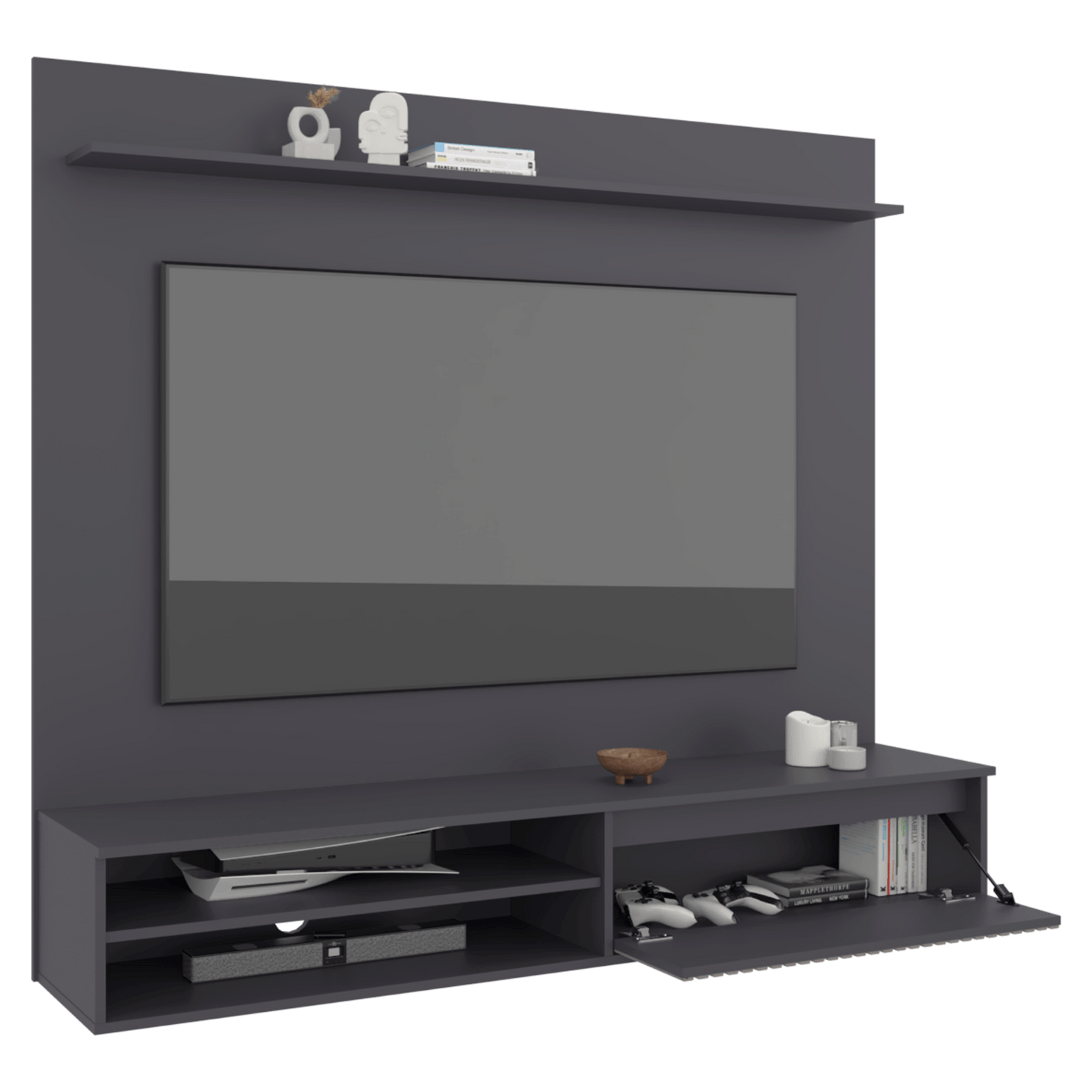 Panel De Tv Bowie 143X162X39 Rta Plomo