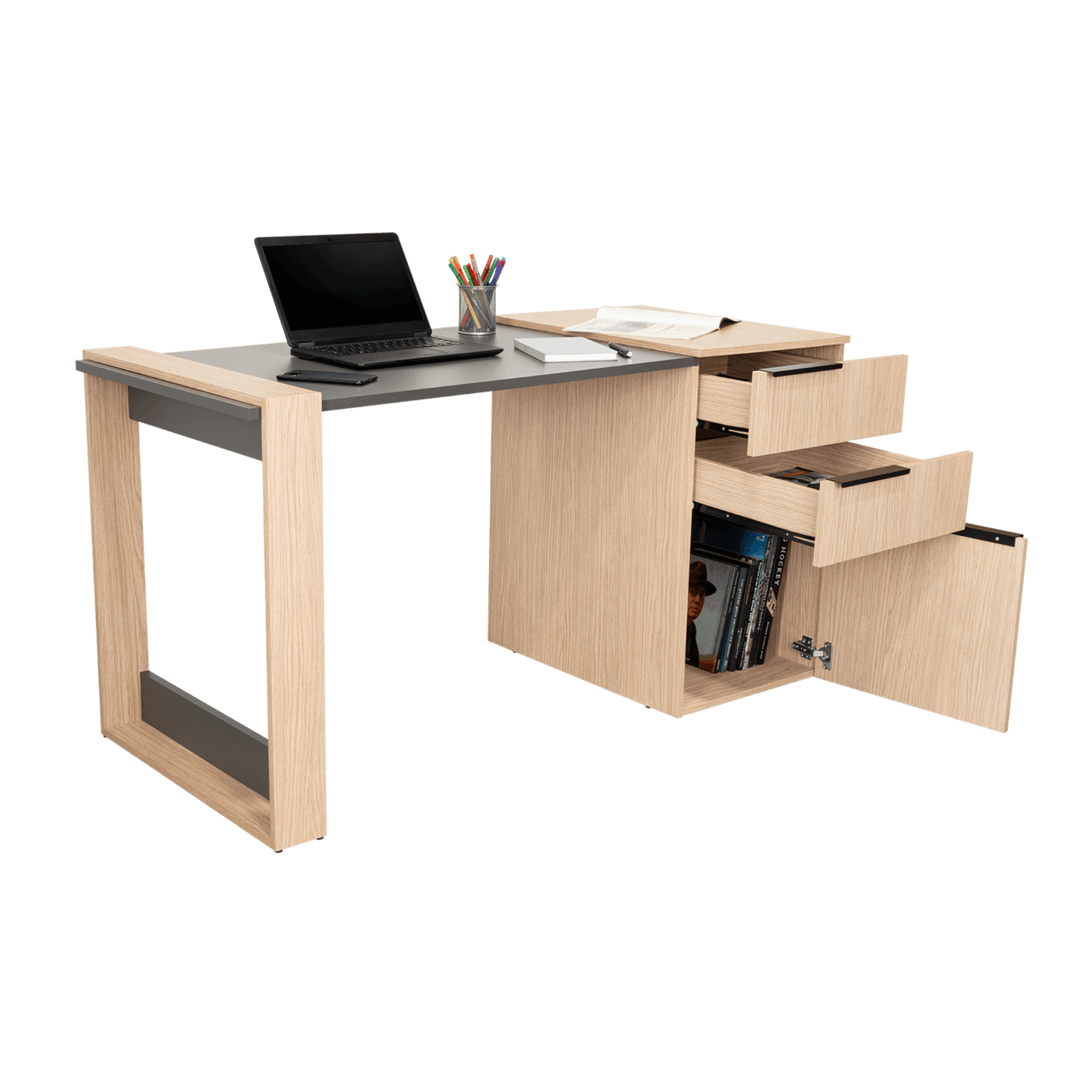 Escritorio Office 13 75X142X64 Rta Cartagena Plomo