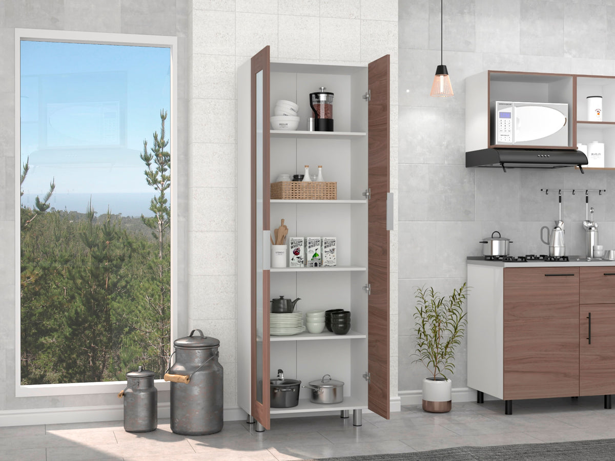 Mueble Alacena Fendi Rta Blanco + Castaño N/A
