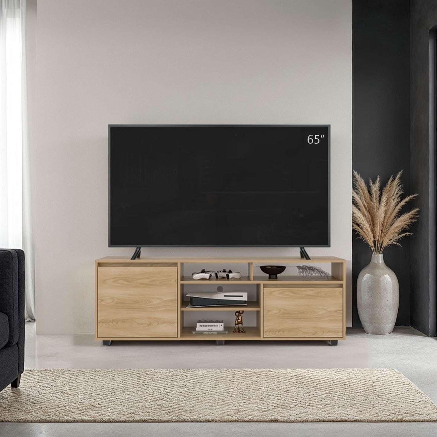 Rack Para Tv Pino 65" 55X160X35 Rta Fresno Europeo