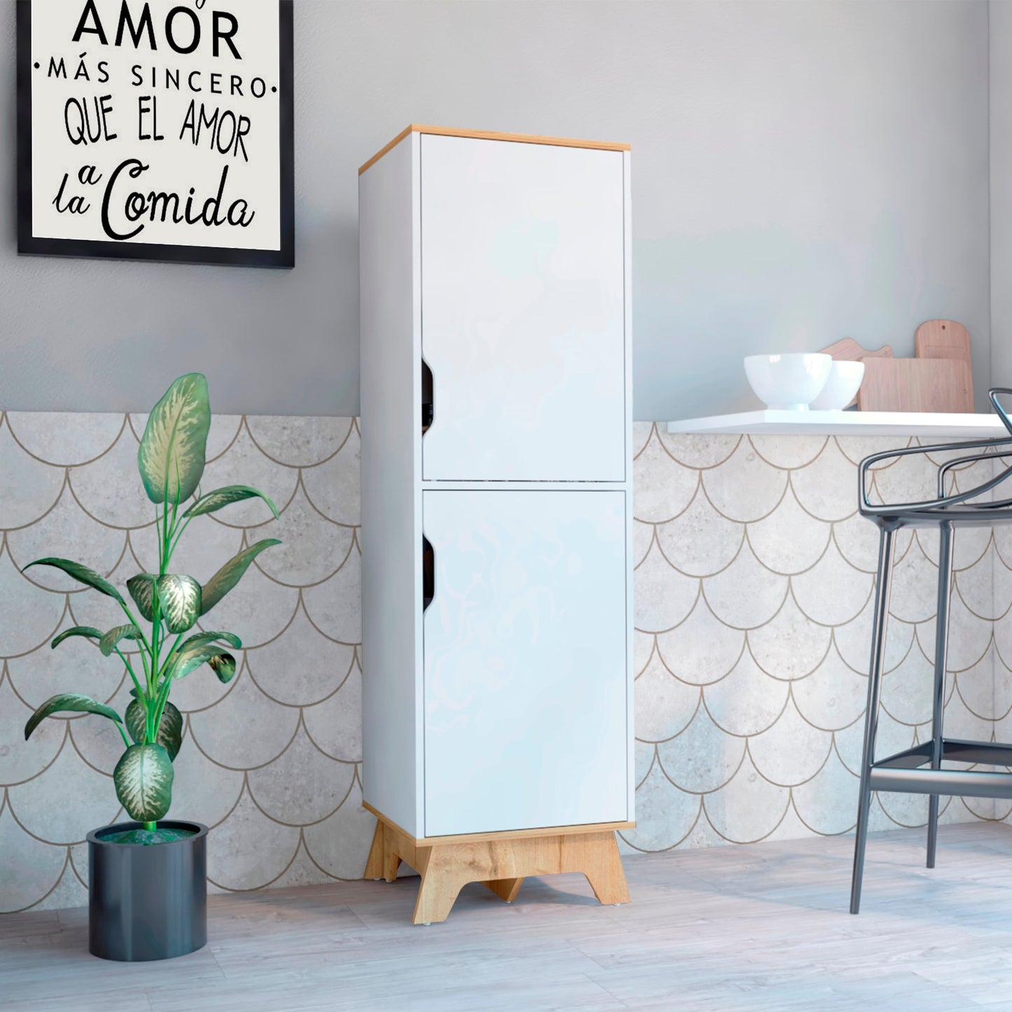Alacena De Cocina Bicolor 2P Rta Duna Blanco