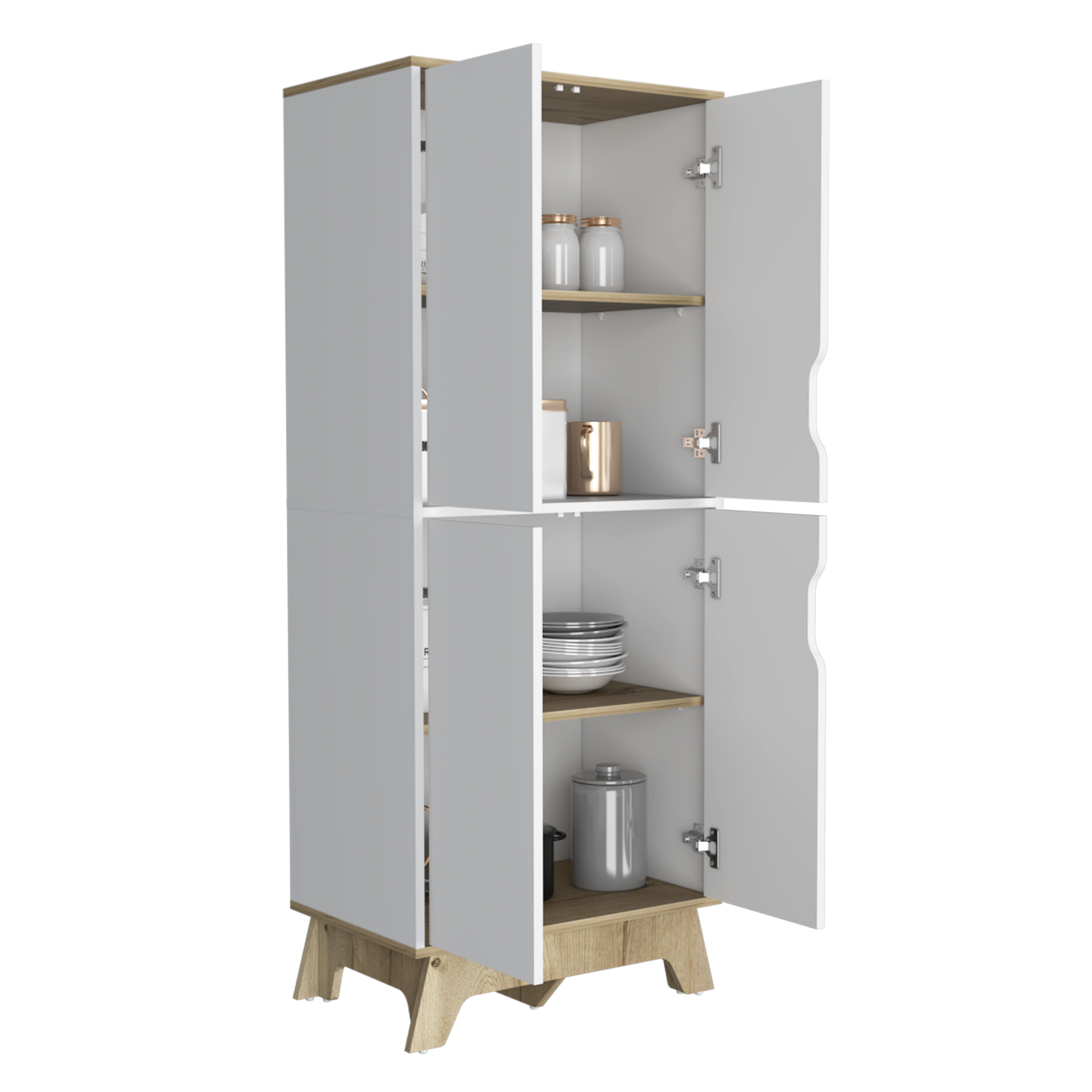 Alacena De Cocina Bi Color 4P 150 X 60 Rta Blanco Duna