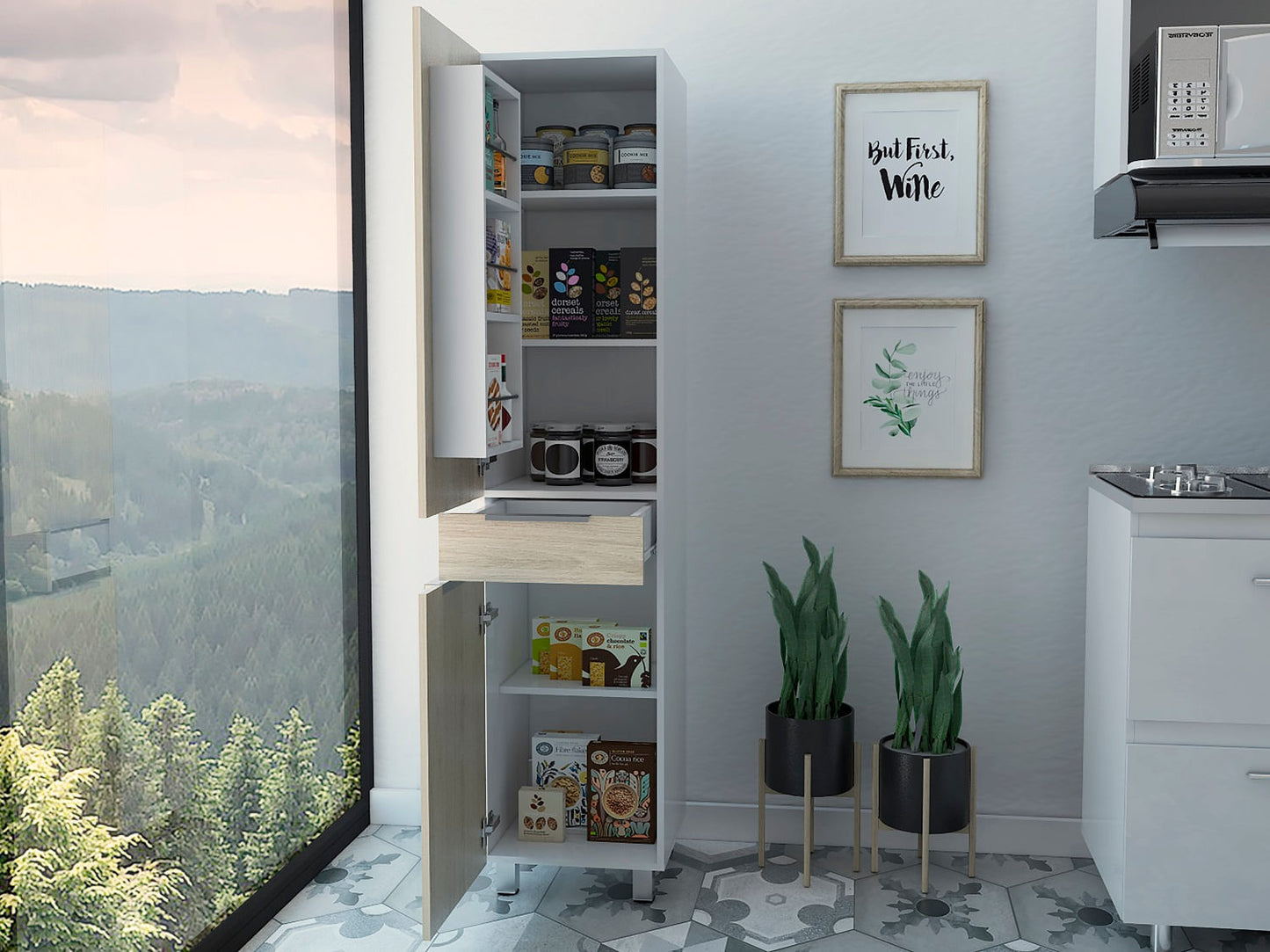 Alacena Melia 180  Blanco Rovere