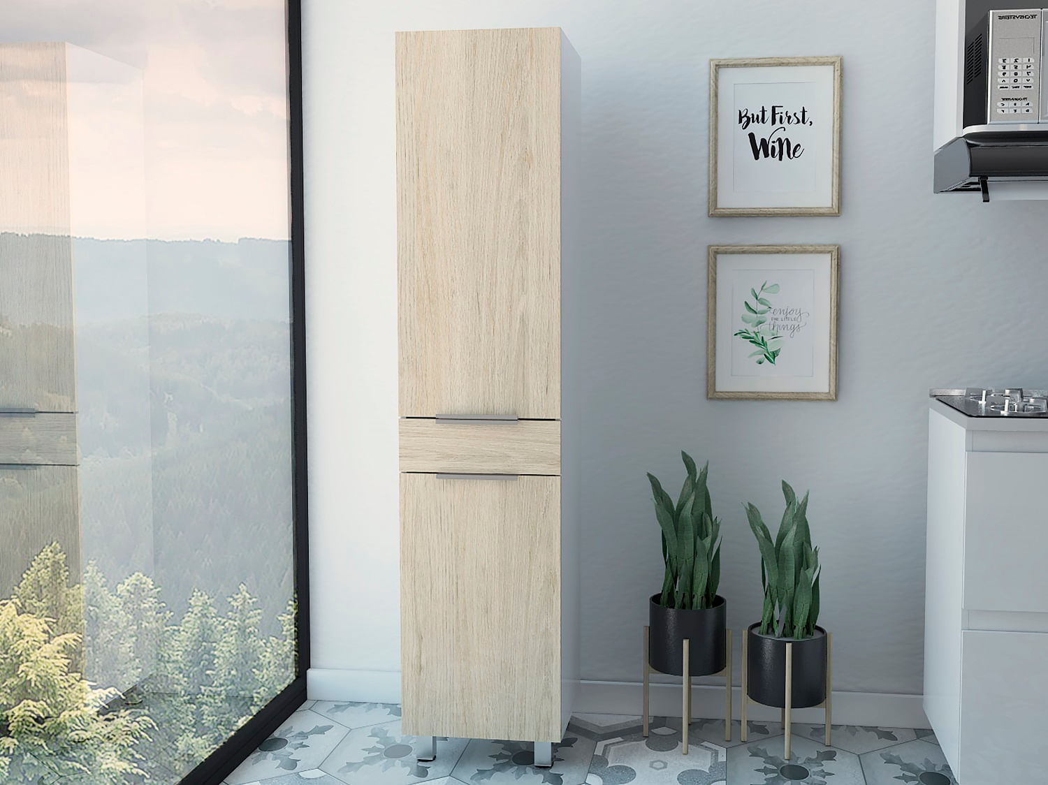 Alacena Melia 180  Blanco Rovere