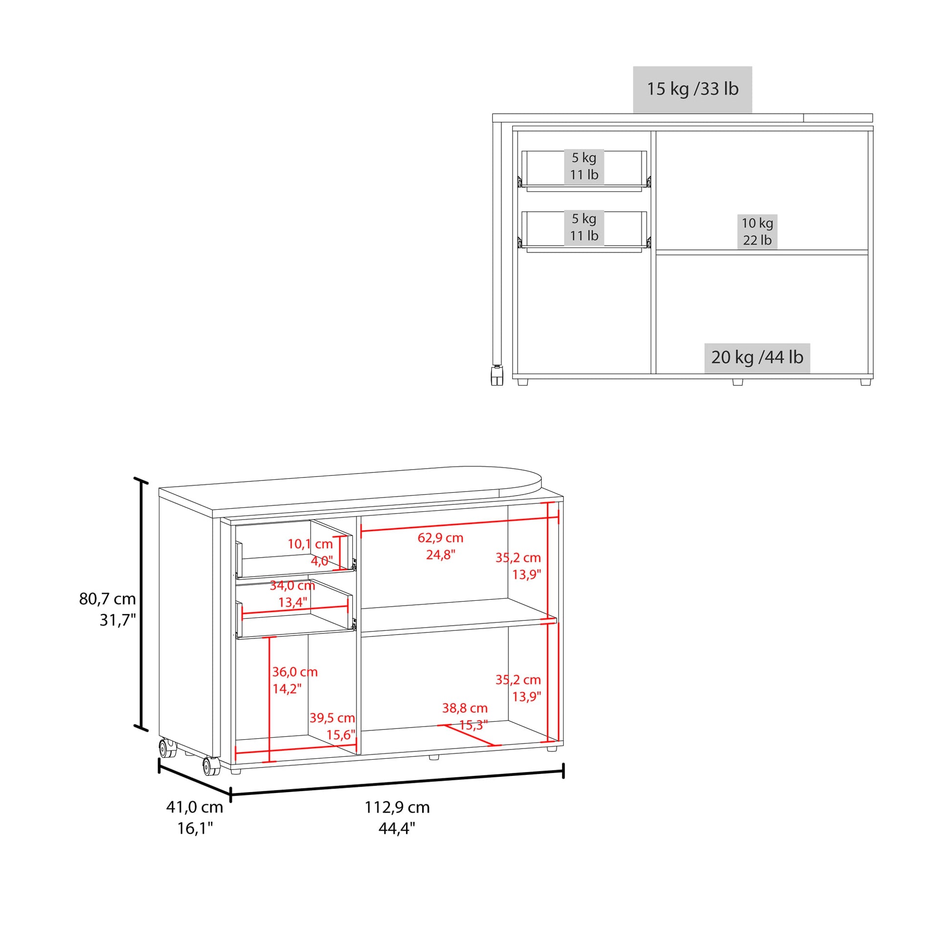 Escritorio Rotable Mova 80X112X41 Rta Blanco Mqz Zf