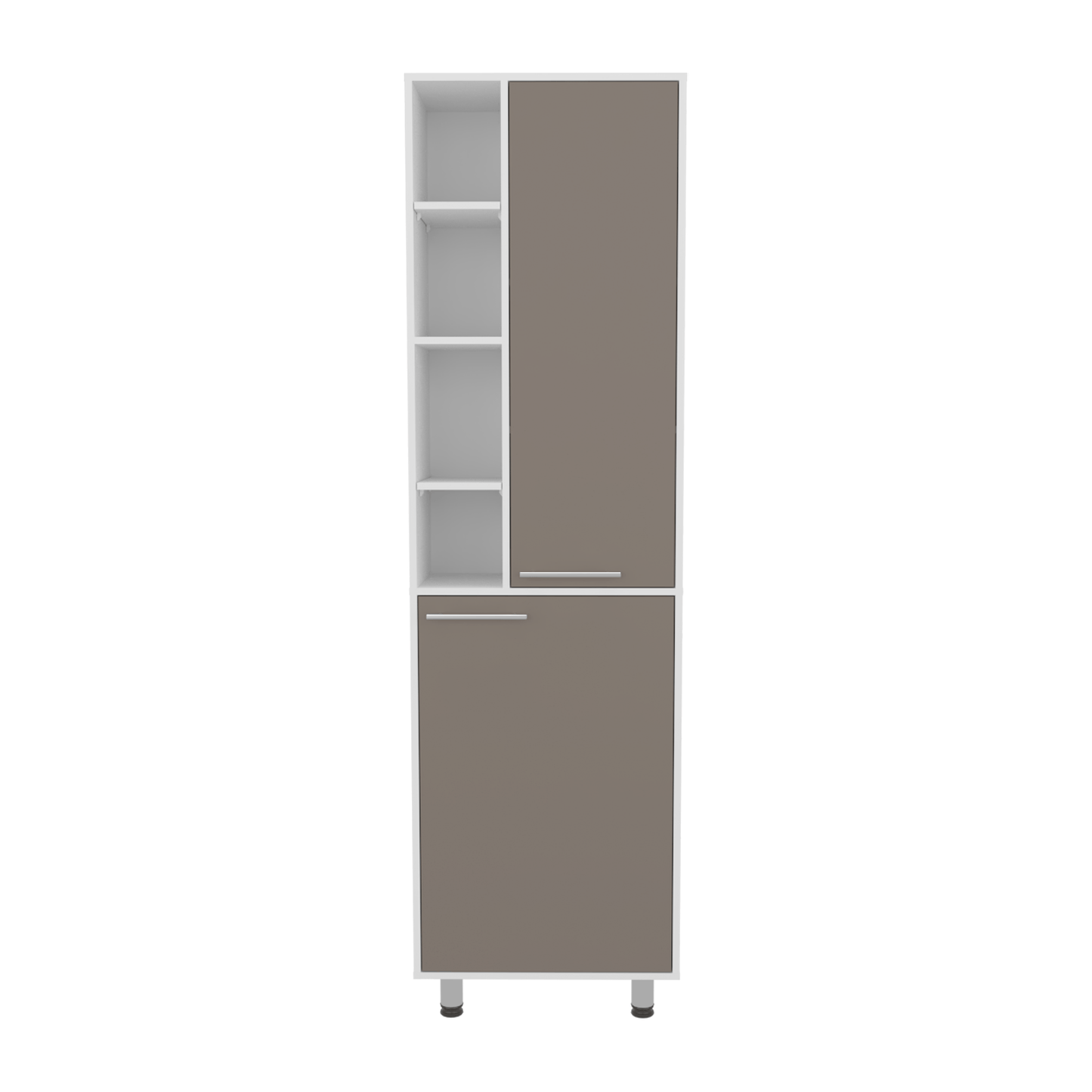 Mueble Alacena Burton 204X58X33 Rta Blanco Mqz Taupe