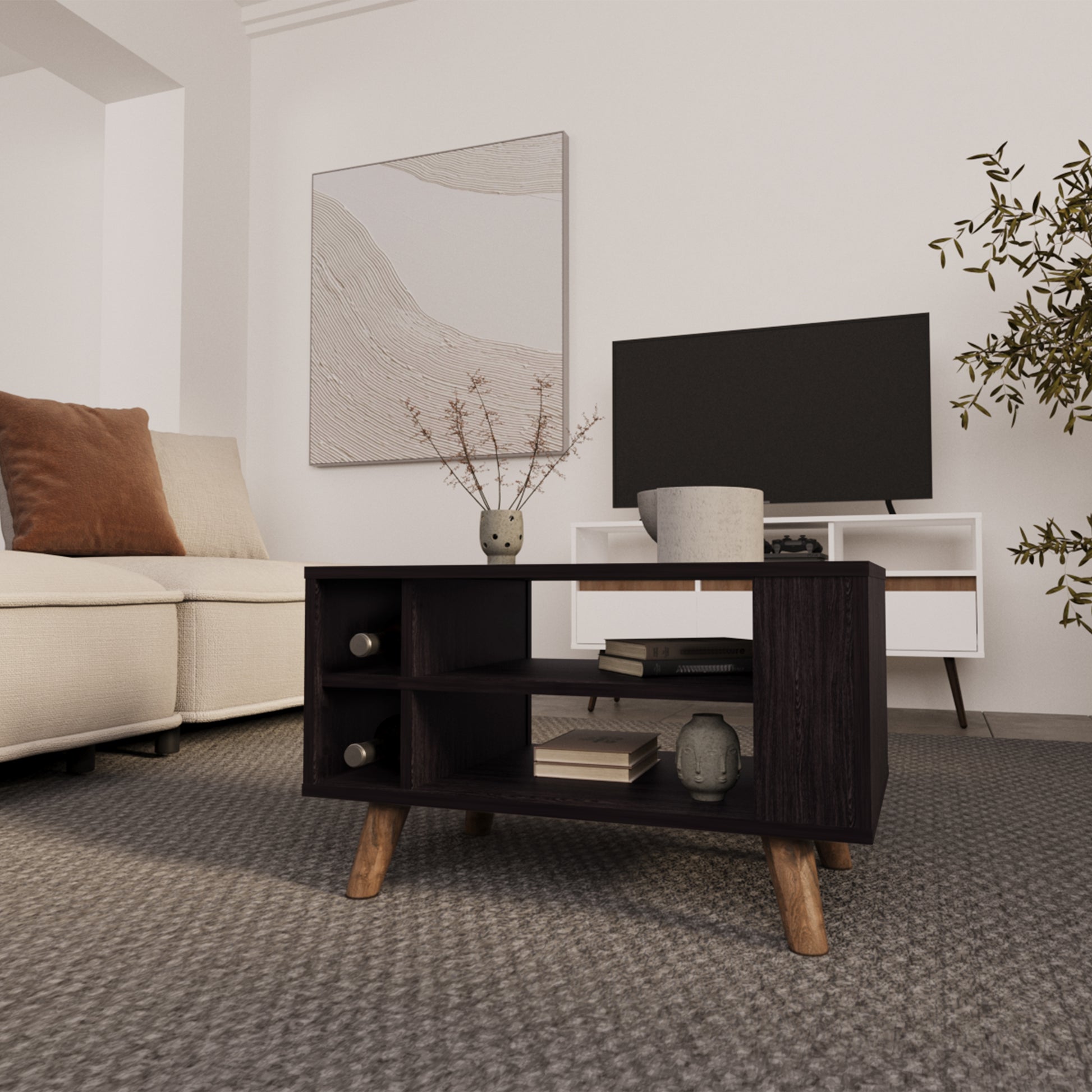 Mesa De Centro Lane 40X66X40 Rta Wengue  Zf