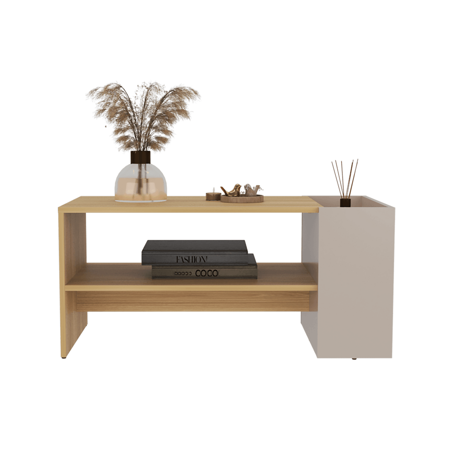 Mesa De Centro Larga Adel 42X91X45 Rta Capri Fresno Zf