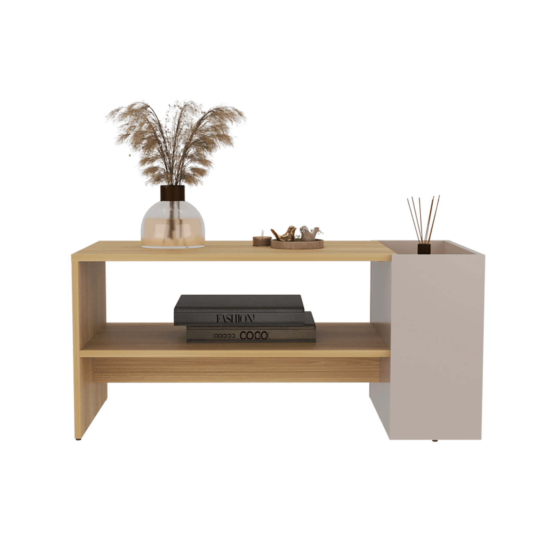 Mesa De Centro Larga Adel 42X91X45 Rta Capri Fresno Zf
