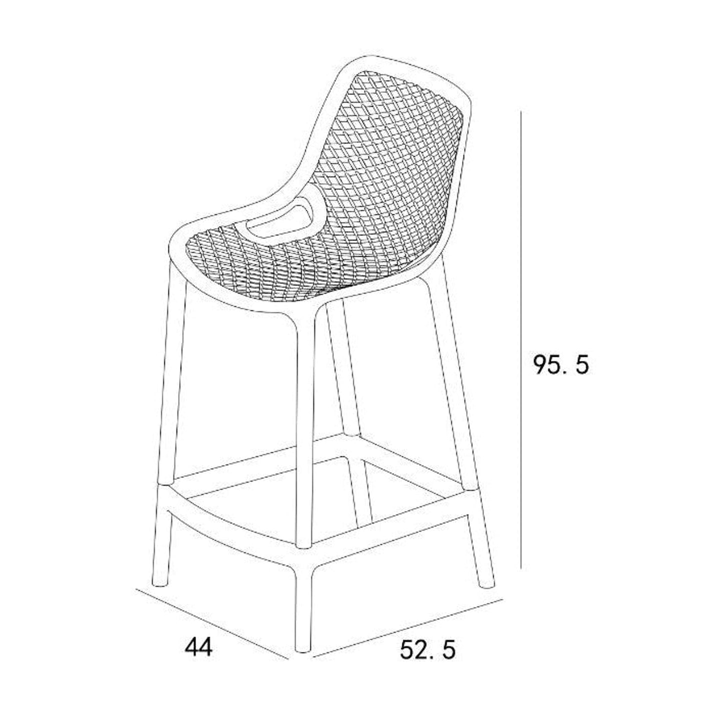 Silla Bar Miame 95X44X52 Rta Gris Oscuro