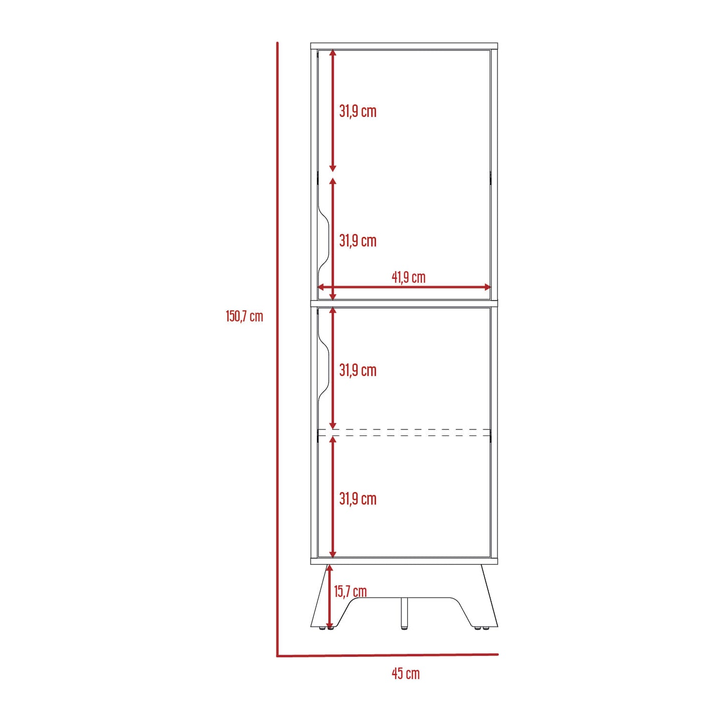 Alacena Cocina Bicolor 2P 150X45S40 Rta Duna Blanco