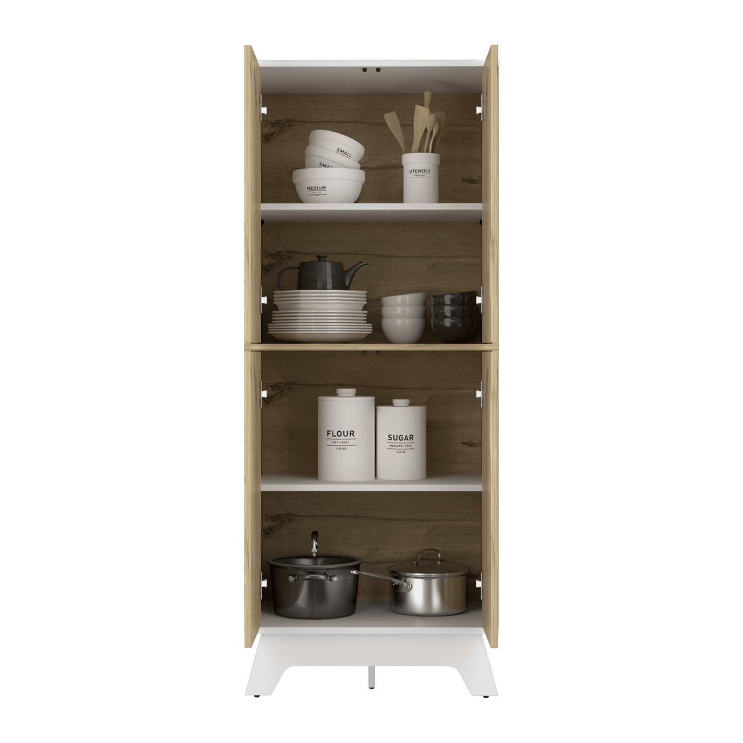 Alacena De Cocina Bi Color 4P 150 X 60 Rta Duna Blanco