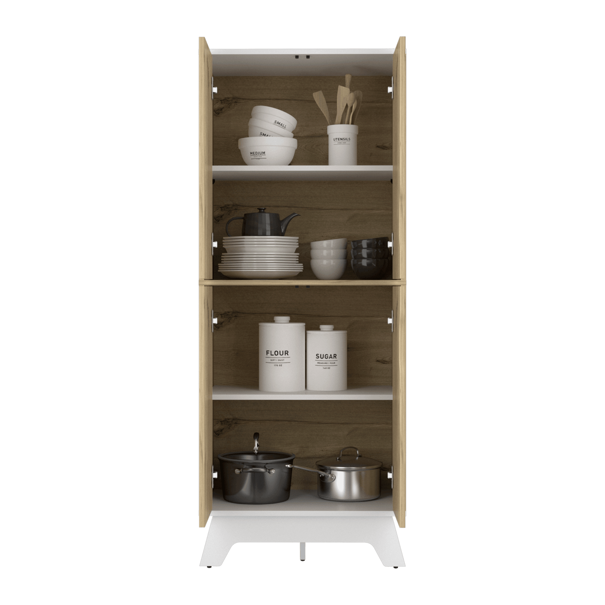 Alacena De Cocina Bi Color 4P 150 X 60 Rta Duna Blanco