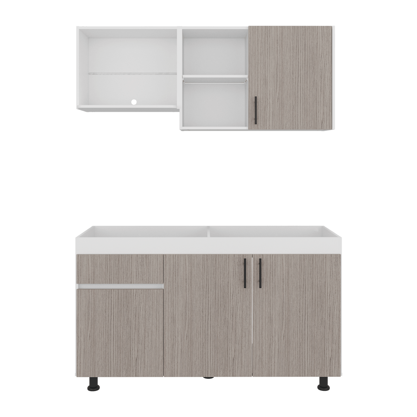 Cocina Ladson Para Mesón Derecho 210X150X53 Rta Blanco Positano