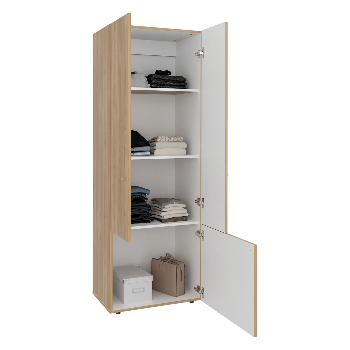 Closet 3 Puertas Tuhogar 170X60X40 Fresno Blanco N/A
