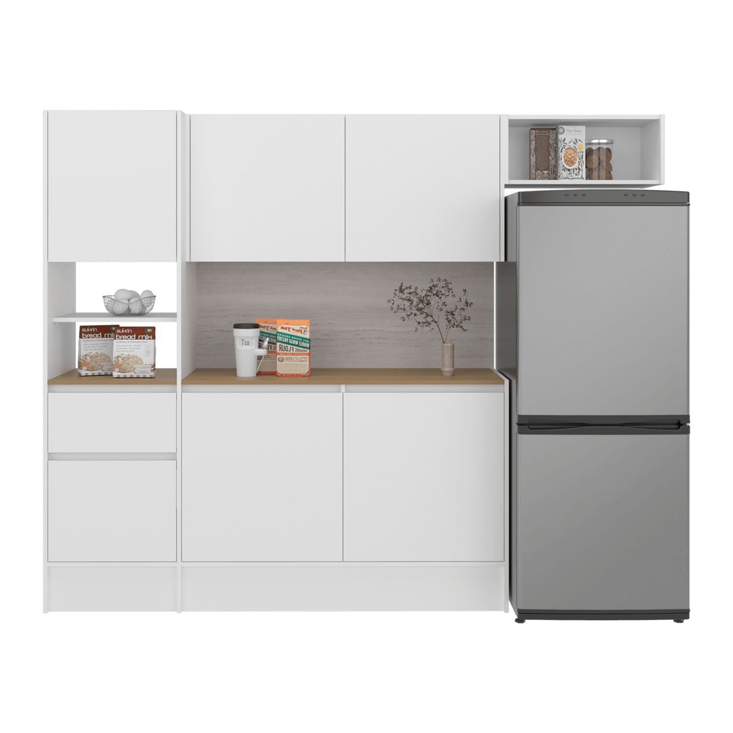 Cocina Dali 179X55X32 Rta Blanco Fresno Eu Zf