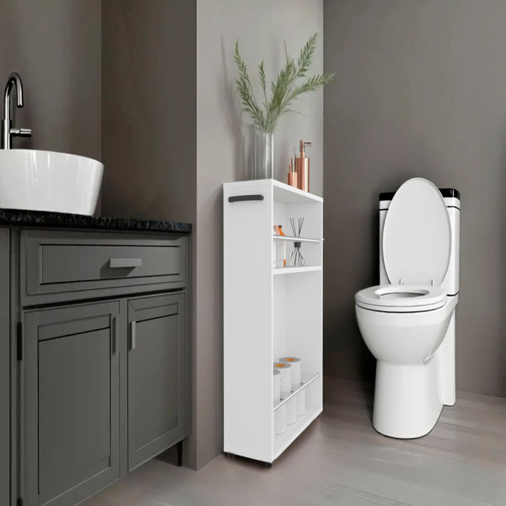 Organizador Movil De Baño Wiley 80X55X20 Rta Blanco Zf