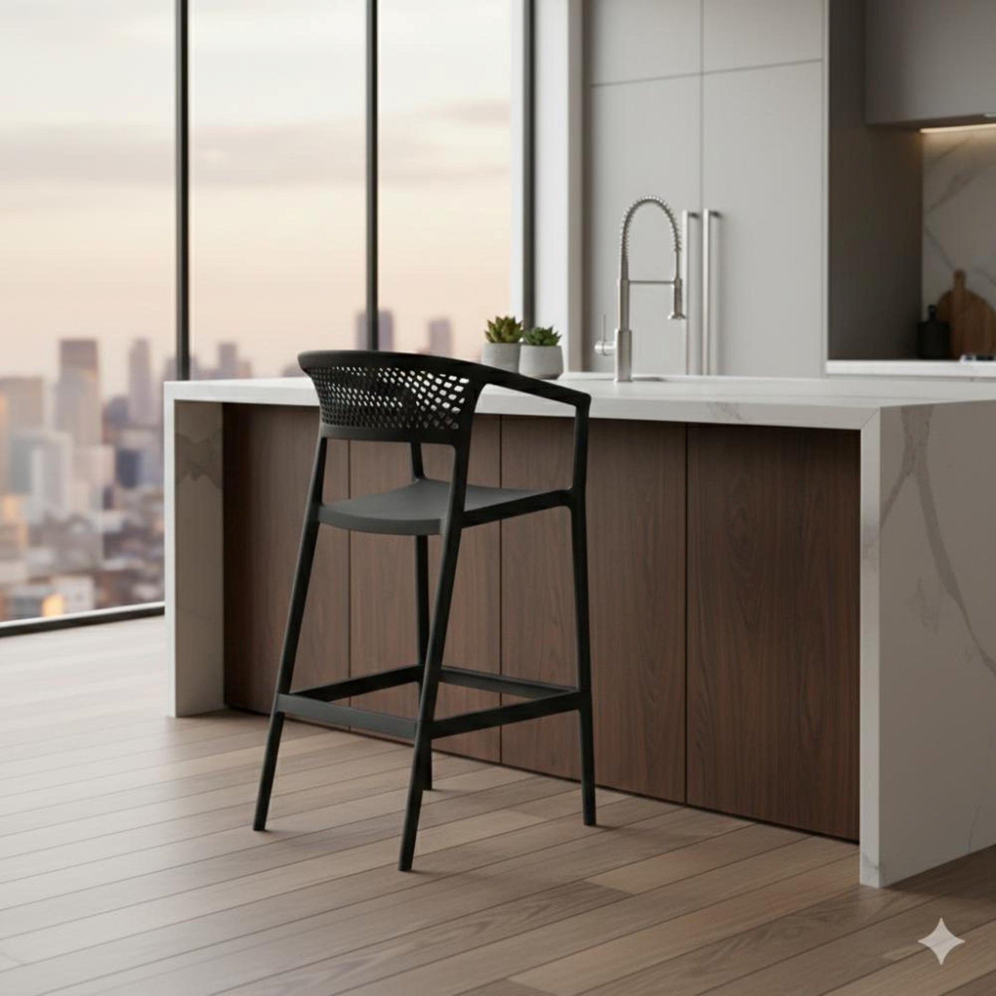 Silla Bar Salvador 105X57X56 Rta Negro
