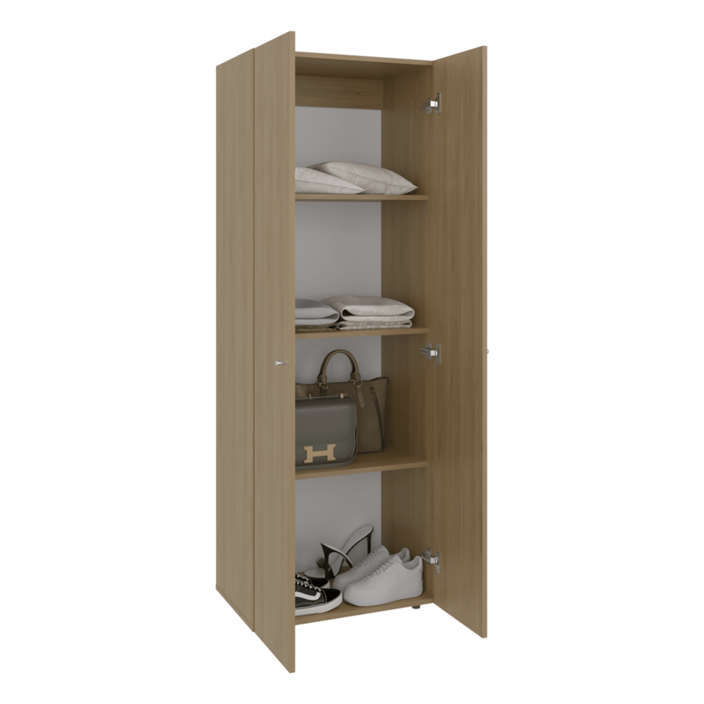Closet 2 Puertas Tuhogar 170X60X40 Rta Fresno Blanco Zf