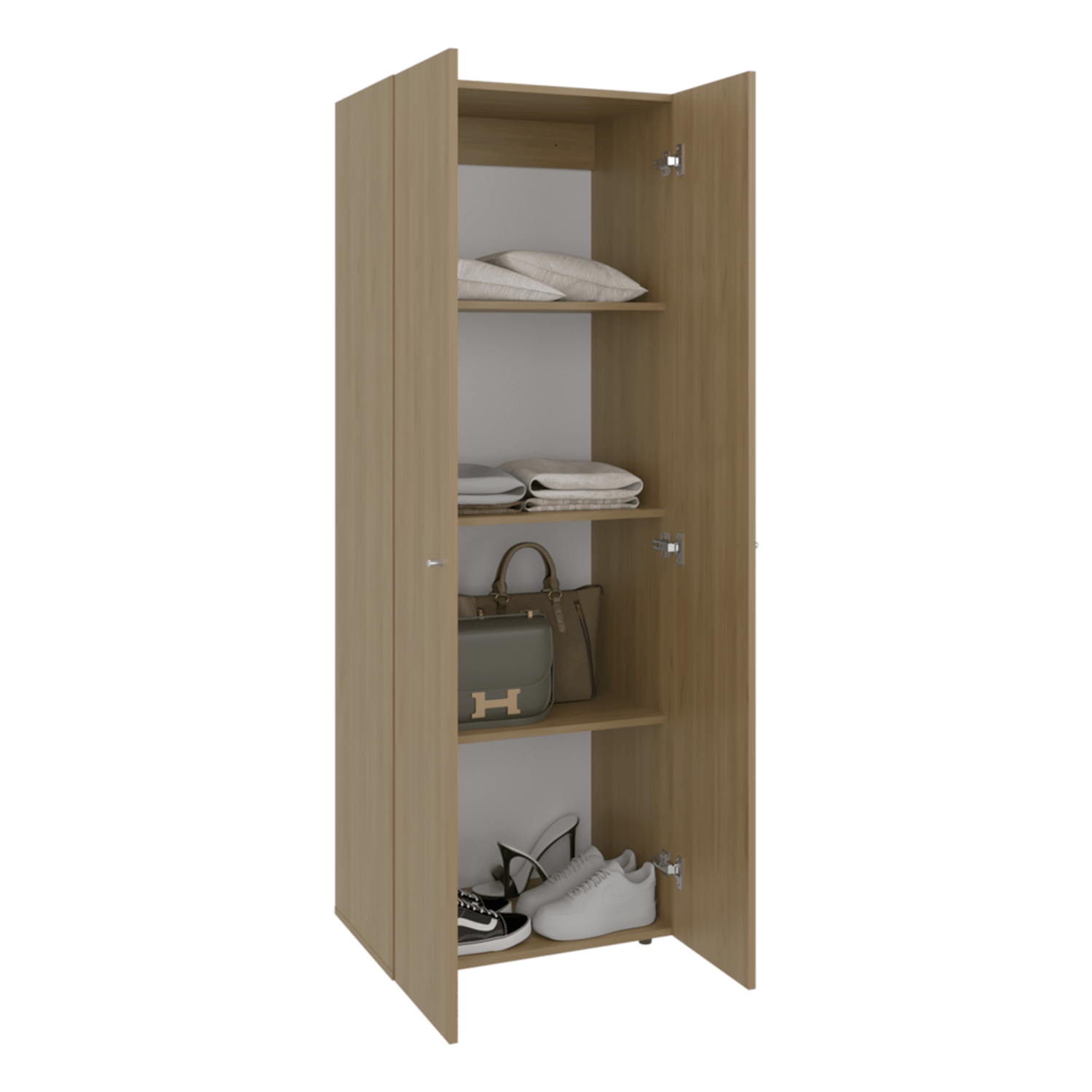 Closet 2 Puertas Tuhogar 170X60X40 Rta Fresno Blanco Zf