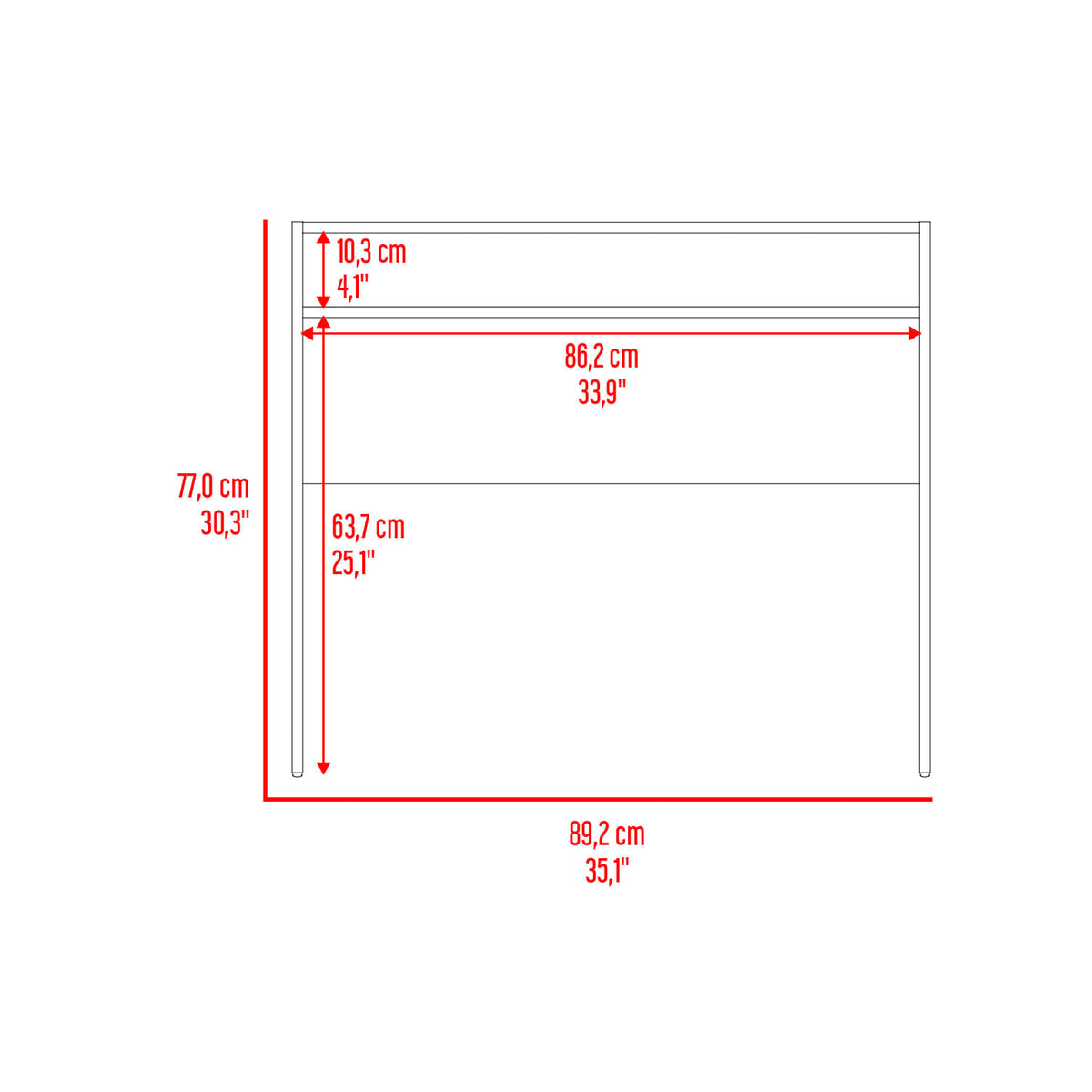 Escritorio Stella 77X89X42 Rta Blanco N/A