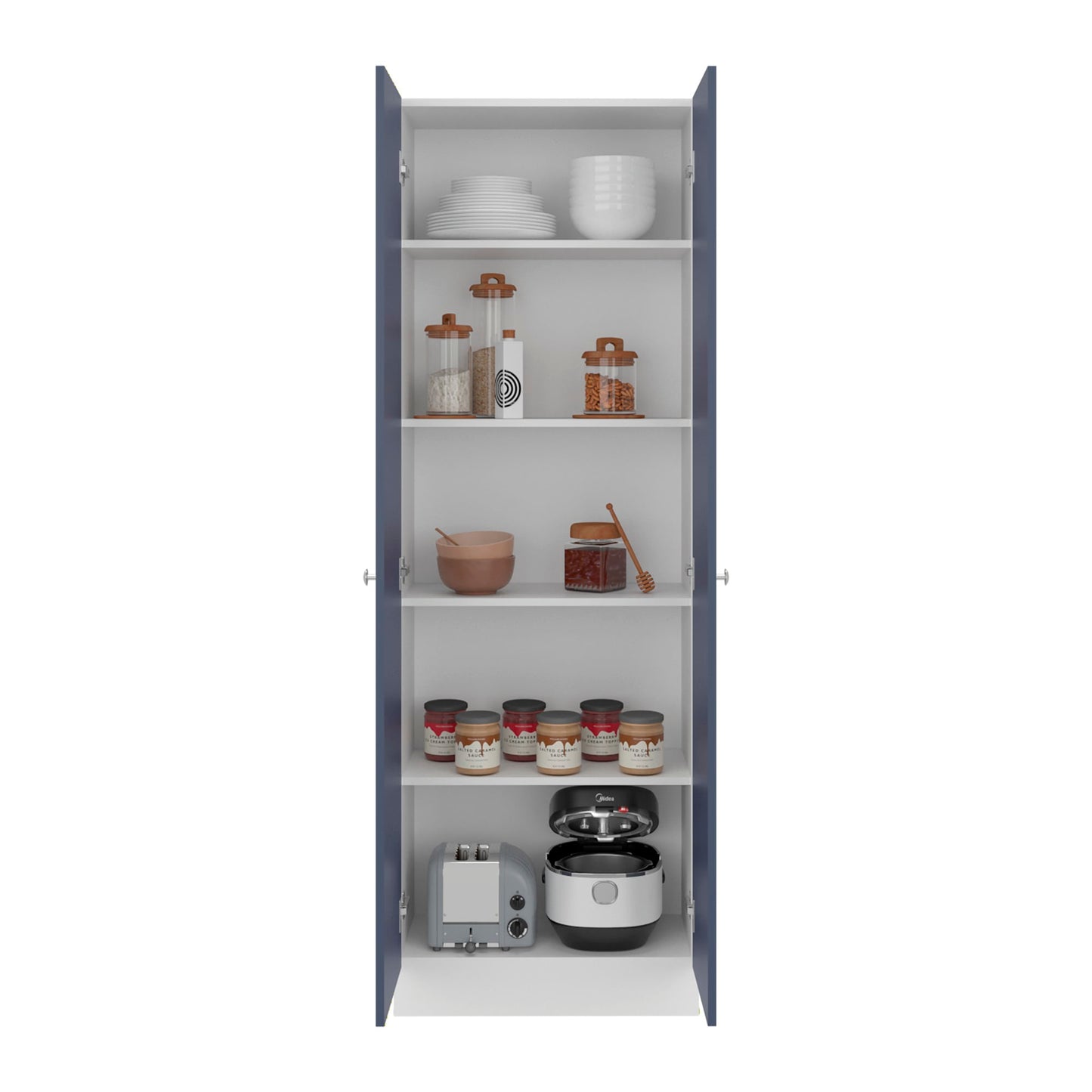 Alacena Multiusos 180X60X30 Rta Blanco Azul Zf