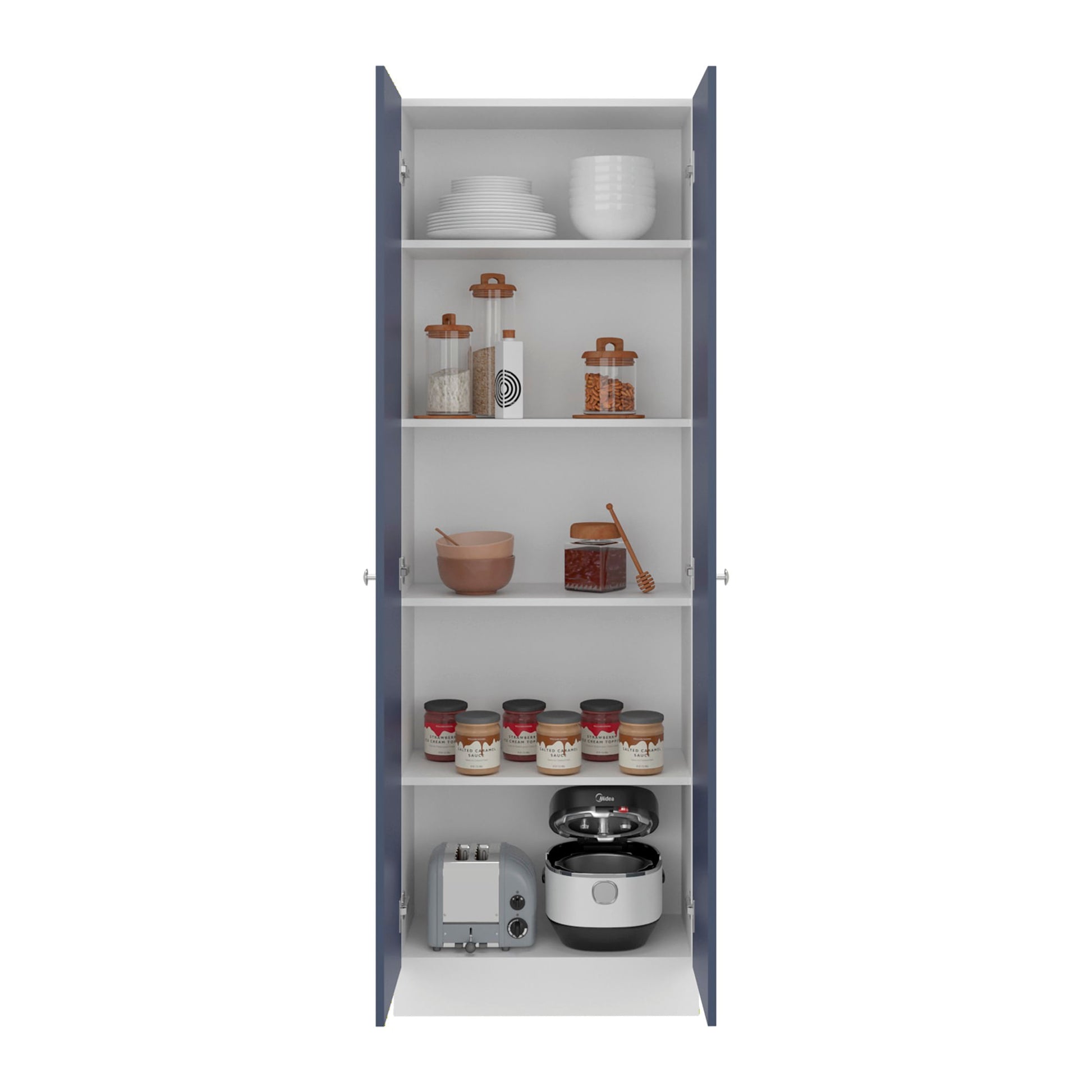 Alacena Multiusos 180X60X30 Rta Blanco Azul Zf