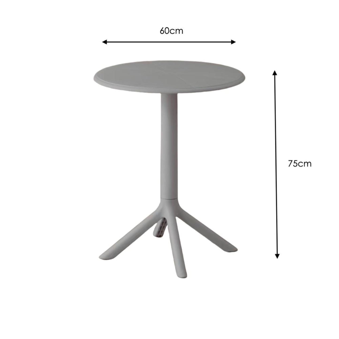 Mesa Redonda 75X60X75 Rta Gris Oscuro