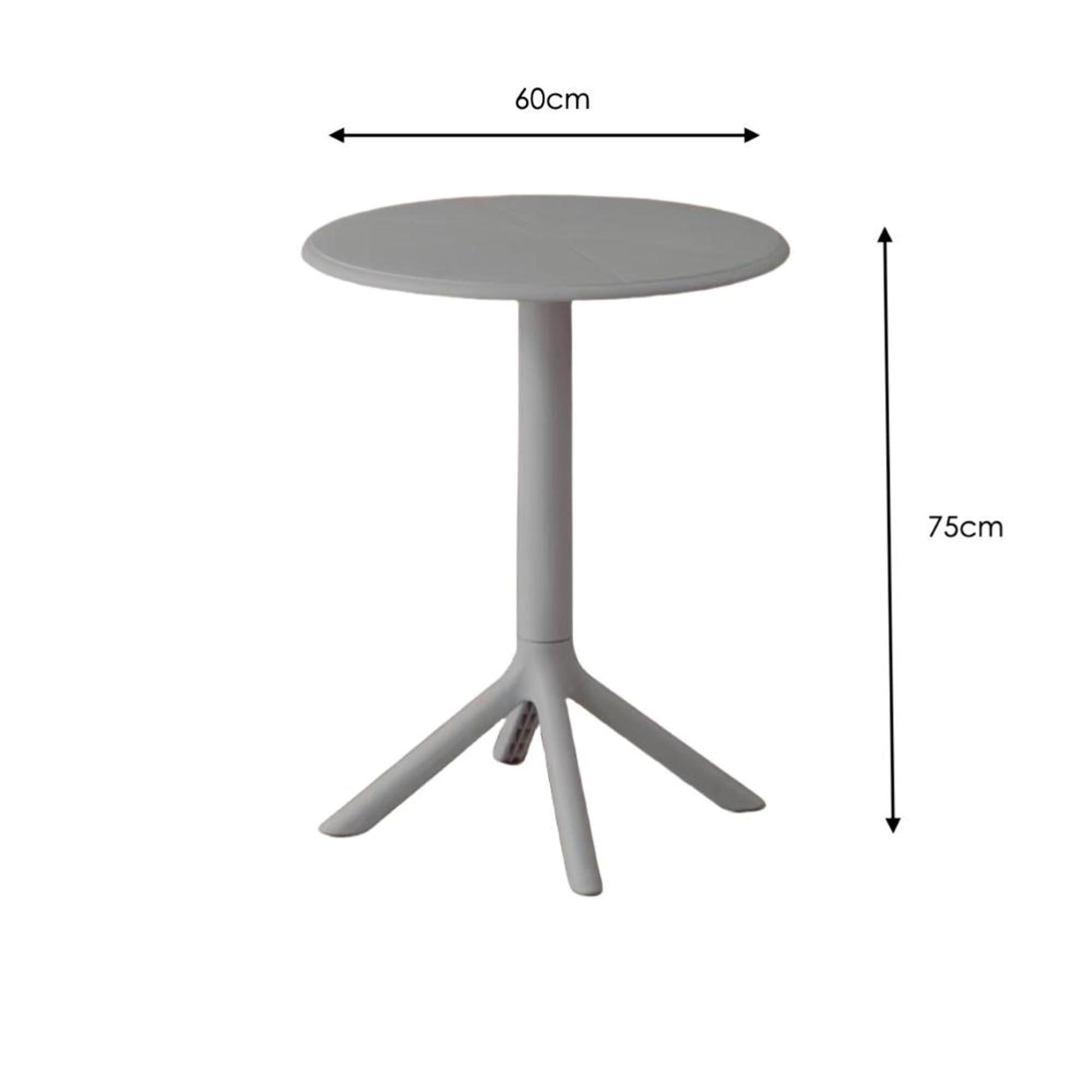 Mesa Redonda 75X60X75 Rta Gris Oscuro