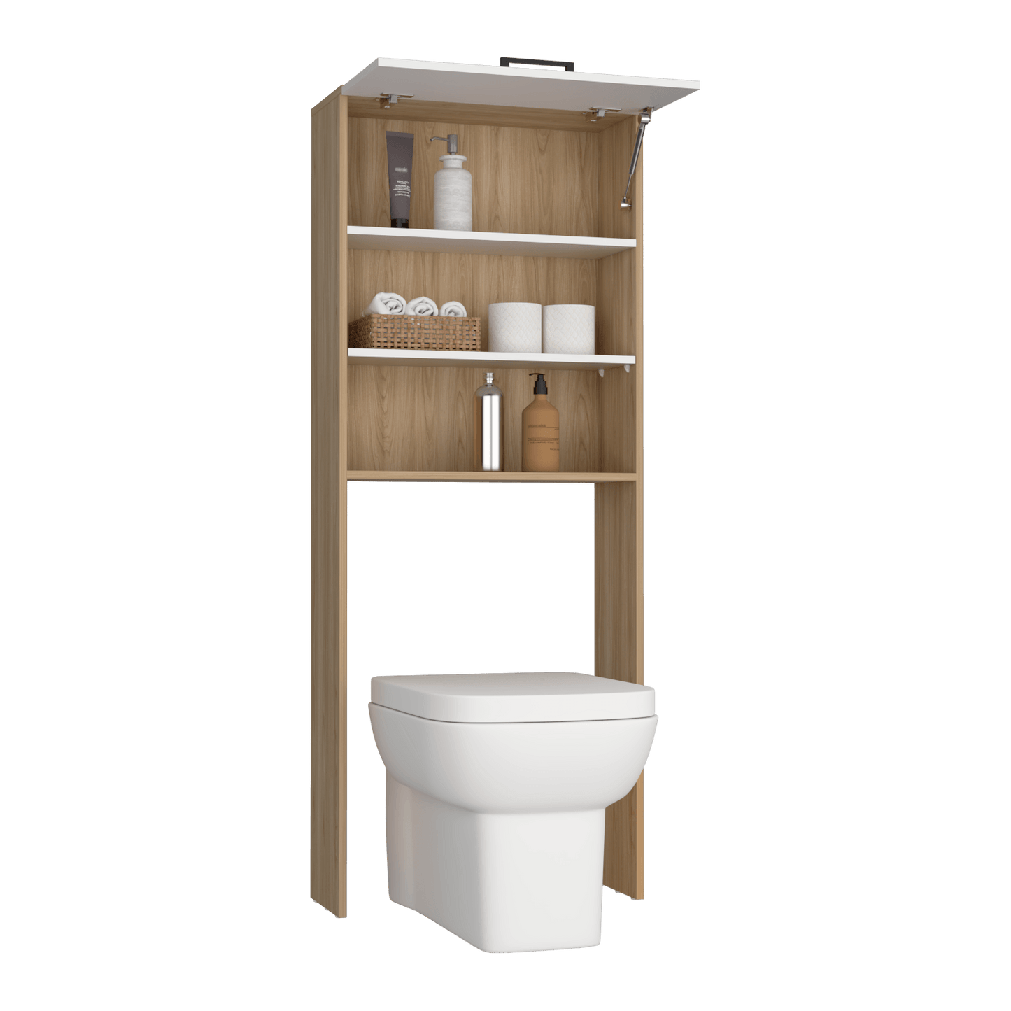 Ahorrador De Espacio Kensington 160X63X25 Rta Fresno Europeo + Blanco Mqz