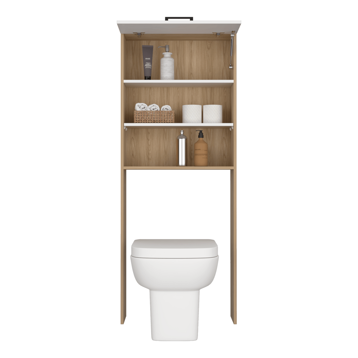 Ahorrador De Espacio Kensington 160X63X25 Rta Fresno Europeo + Blanco Mqz