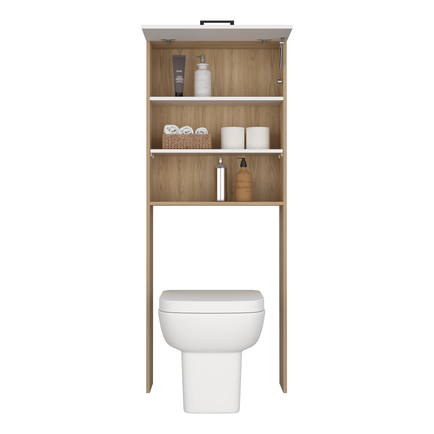 Ahorrador De Espacio Kensington 160X63X25 Rta Fresno Europeo + Blanco Mqz