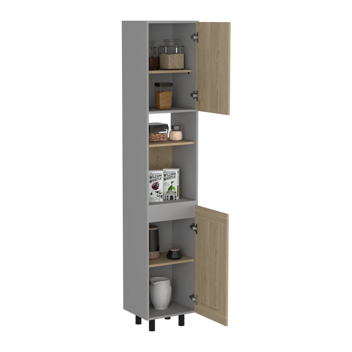 Alacena Kitchen 200X40 Hasselt Rta Rovere Gris