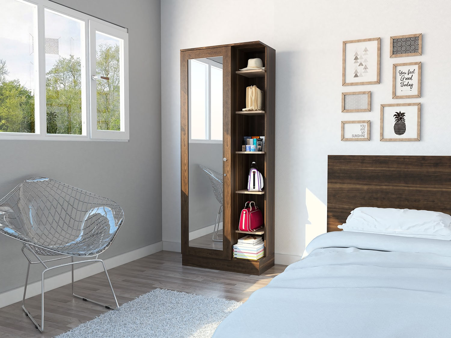 Armario Woman 180 X 70 X 37 Rta Nogal + Miel