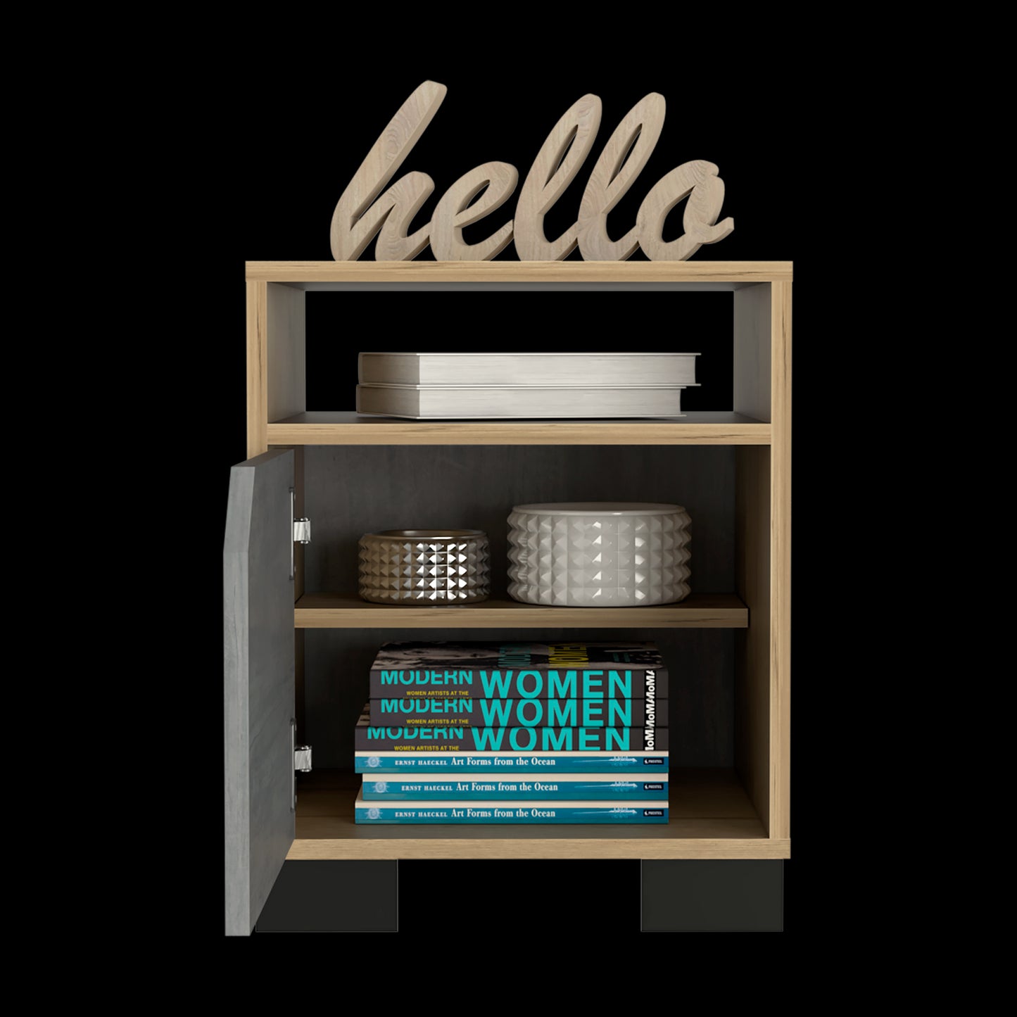 Mesa De Noche Loira Rta Duna + Cemento