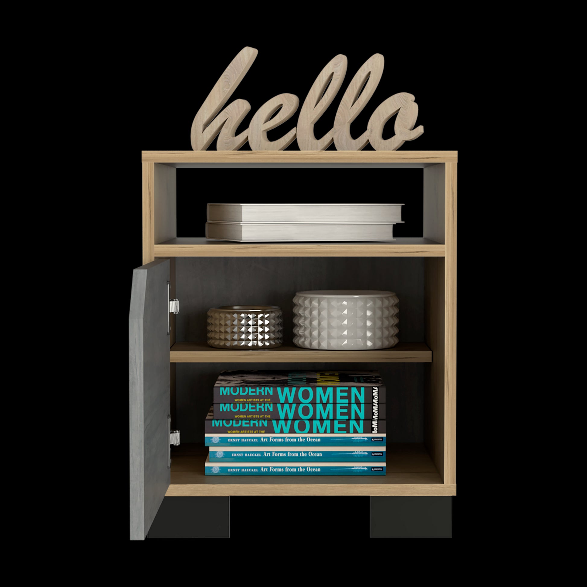 Mesa De Noche Loira Rta Duna + Cemento