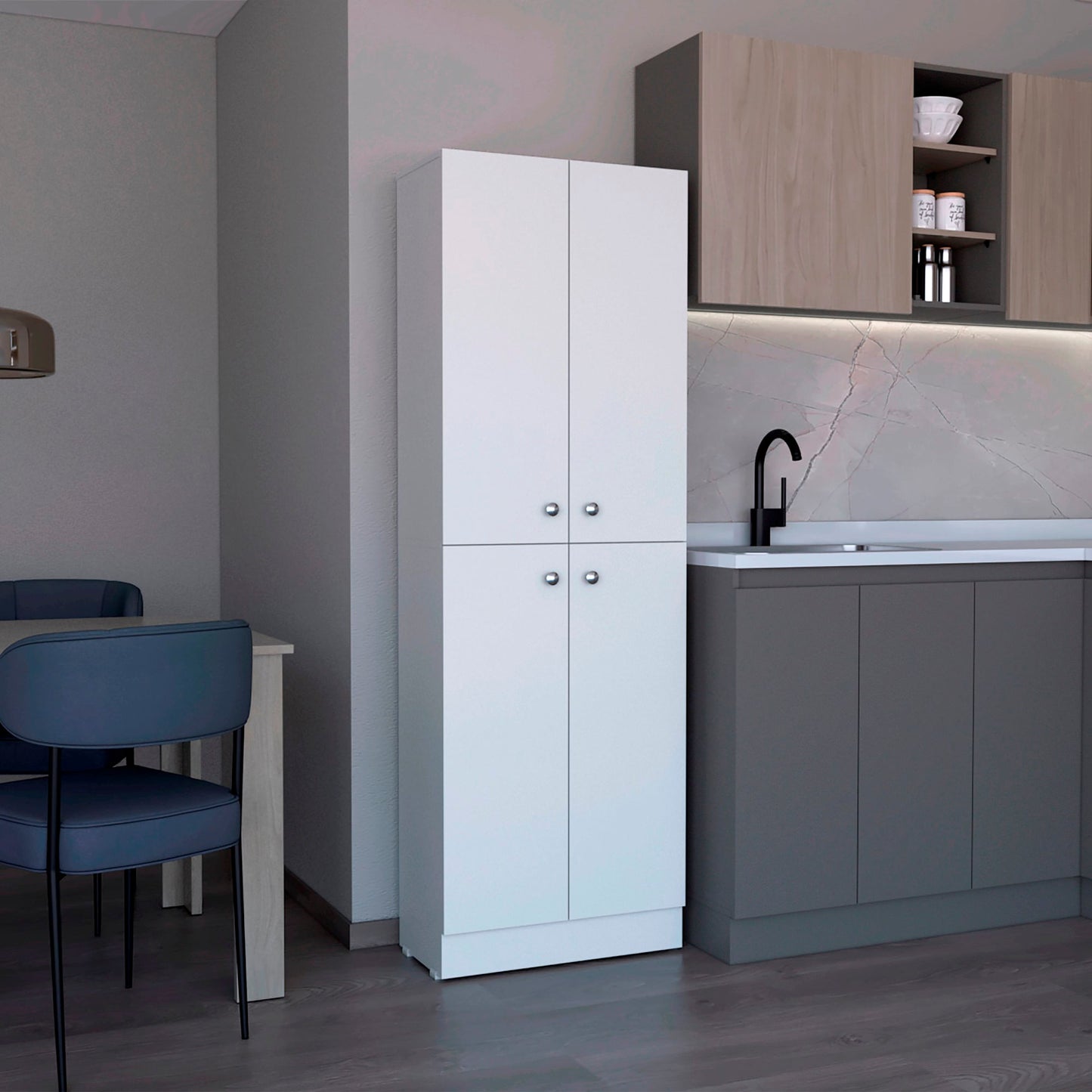 Alacena Lynch 180X60X30 4P Rta Blanco Zf