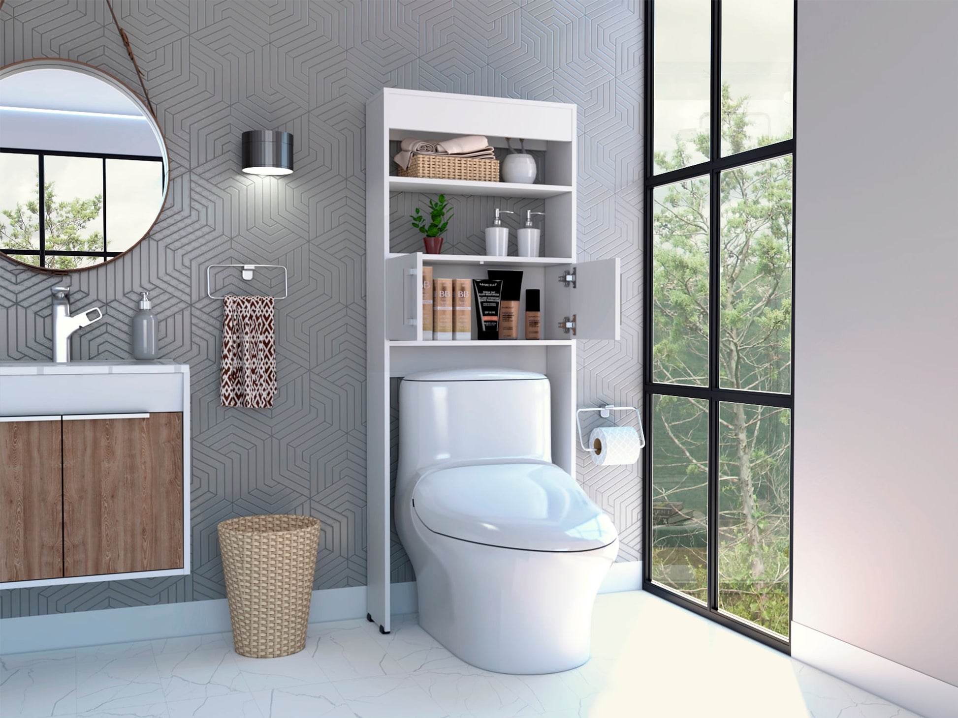 Ahorrador De Espacio Baño Madrid Rta Blanco