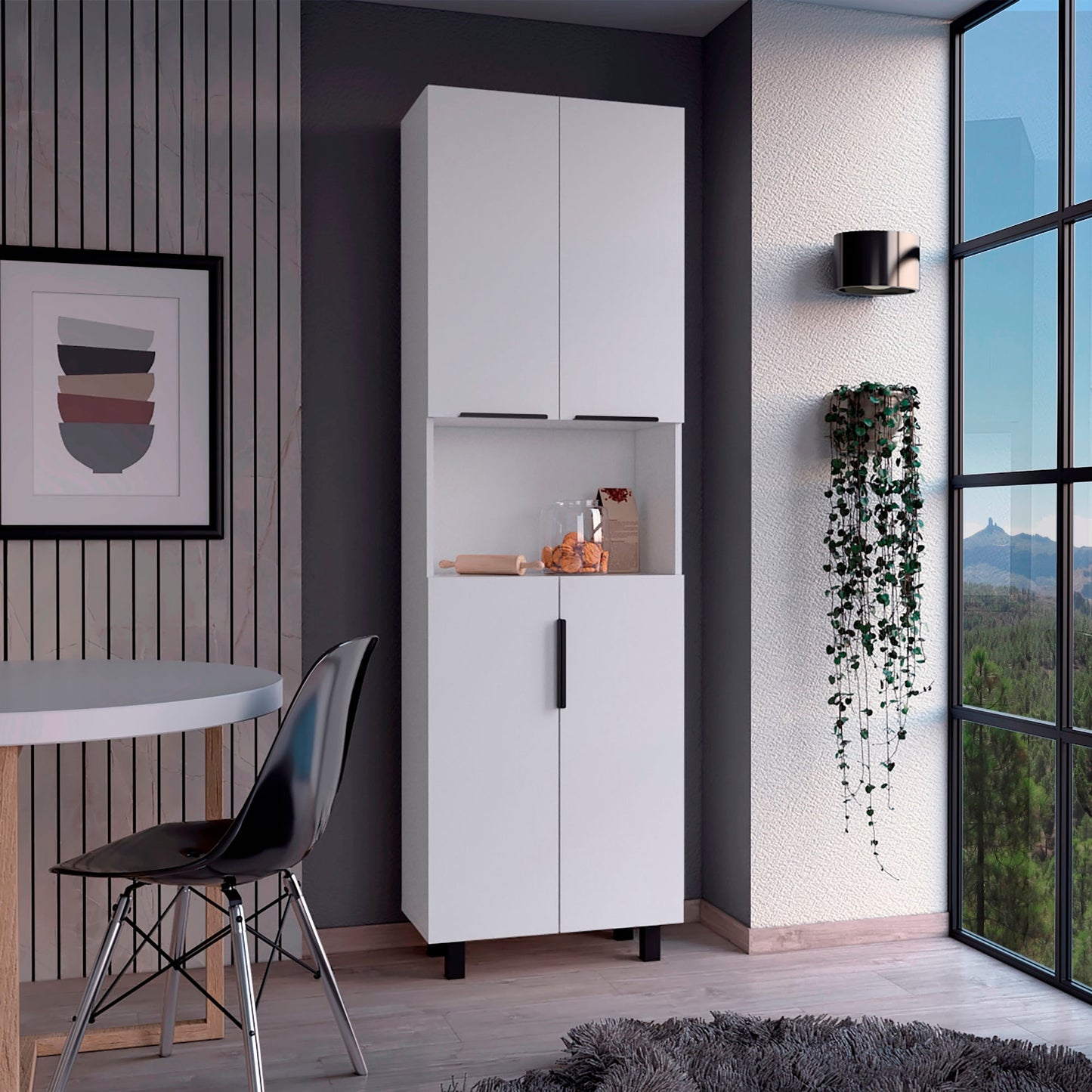 Alacena Multiusos Oshawa 197X60 Rta Blanco
