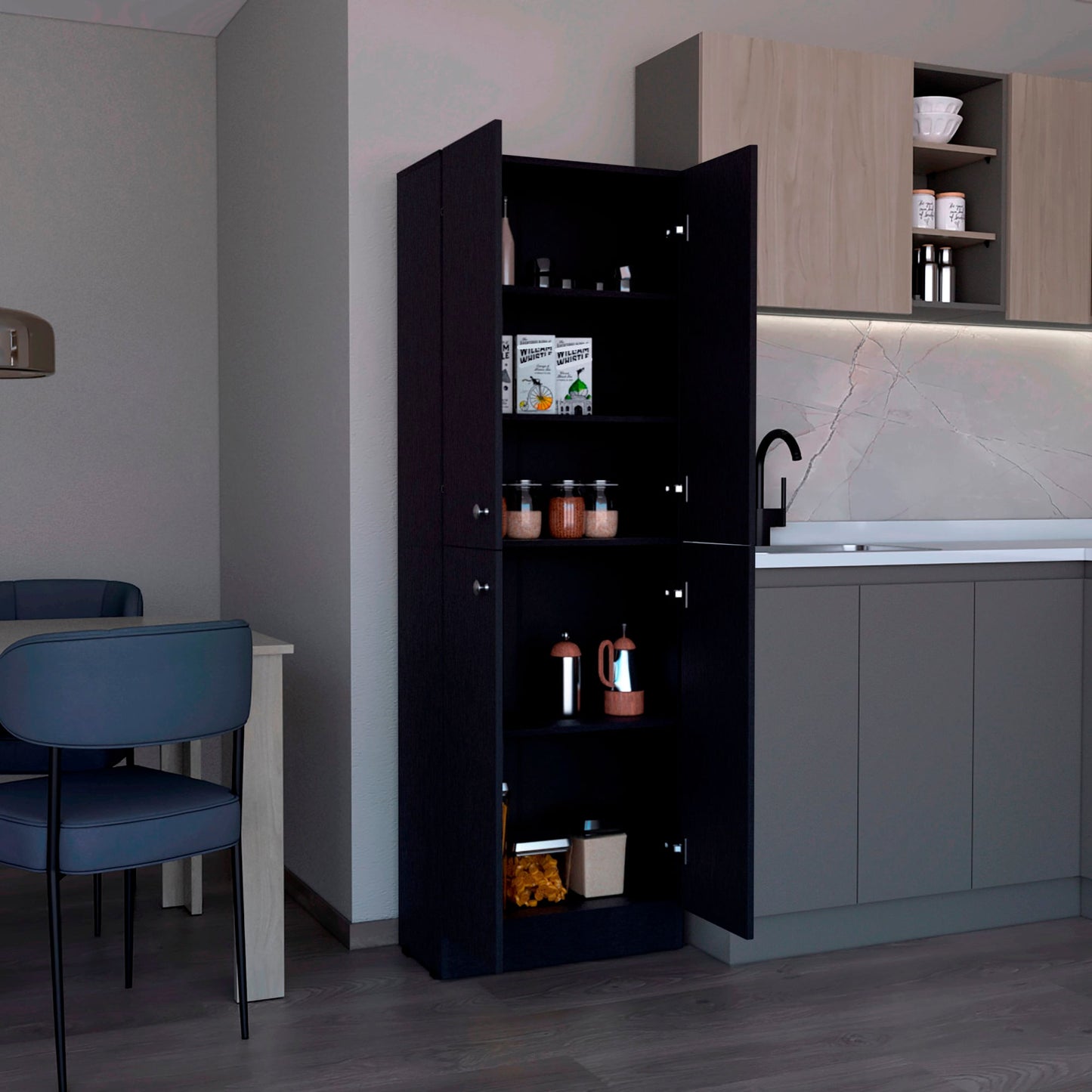 Alacena Lynch 180X60X30 4P Rta Wengue Zf