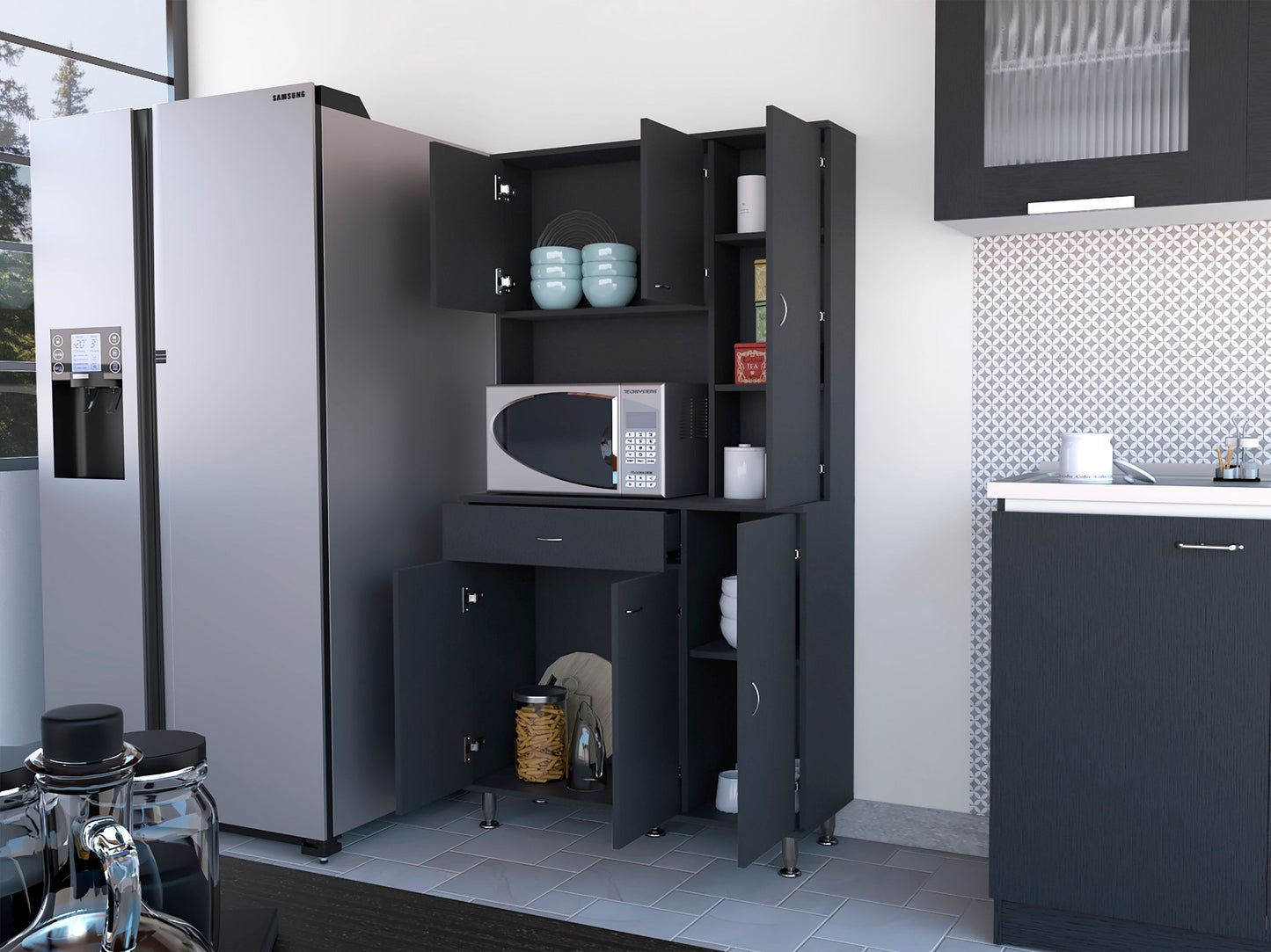 Mueble Alacena Della 90 Rta Wengue Zf