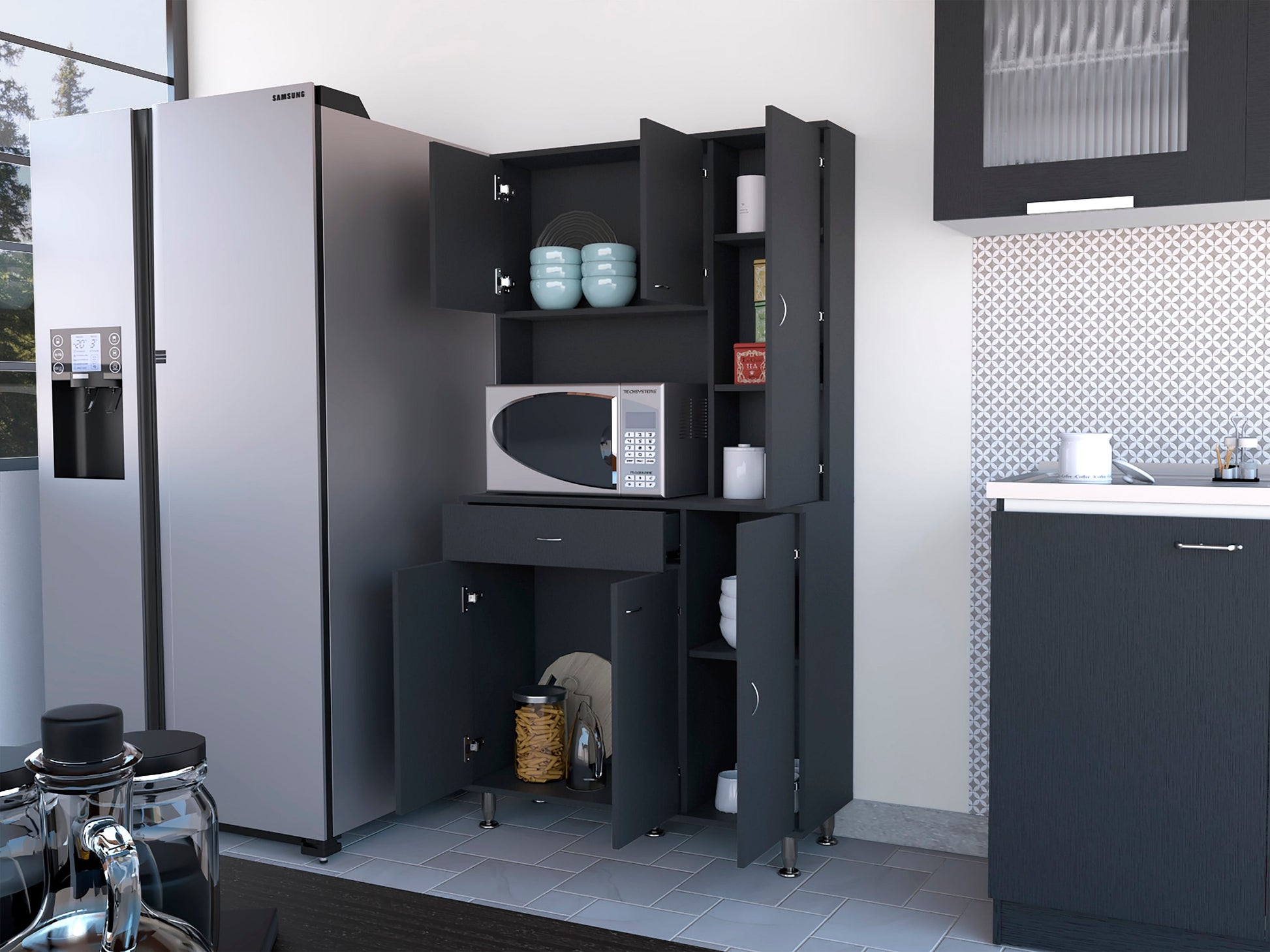 Mueble Alacena Della 90 Rta Wengue Zf