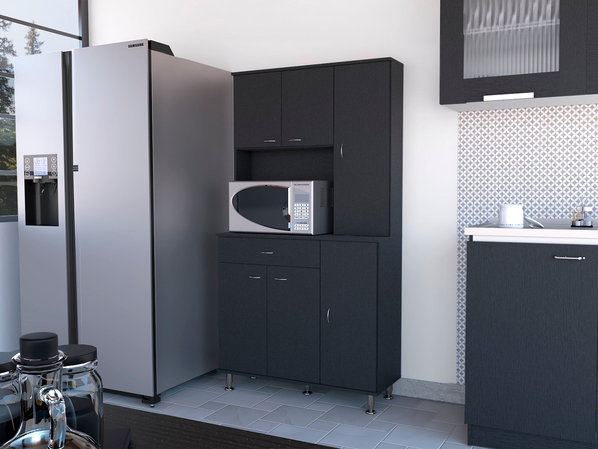 Mueble Alacena Della 90 Rta Wengue Zf