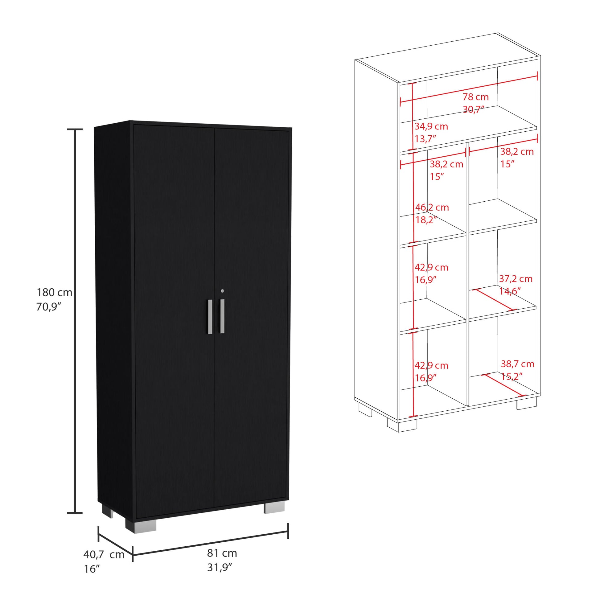 Alacena Doble 180X80 Rta Wengue