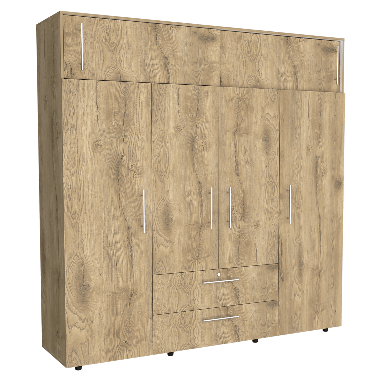 Armario Luque 200 X 204 X 50 Rta Macadamia + Blanco