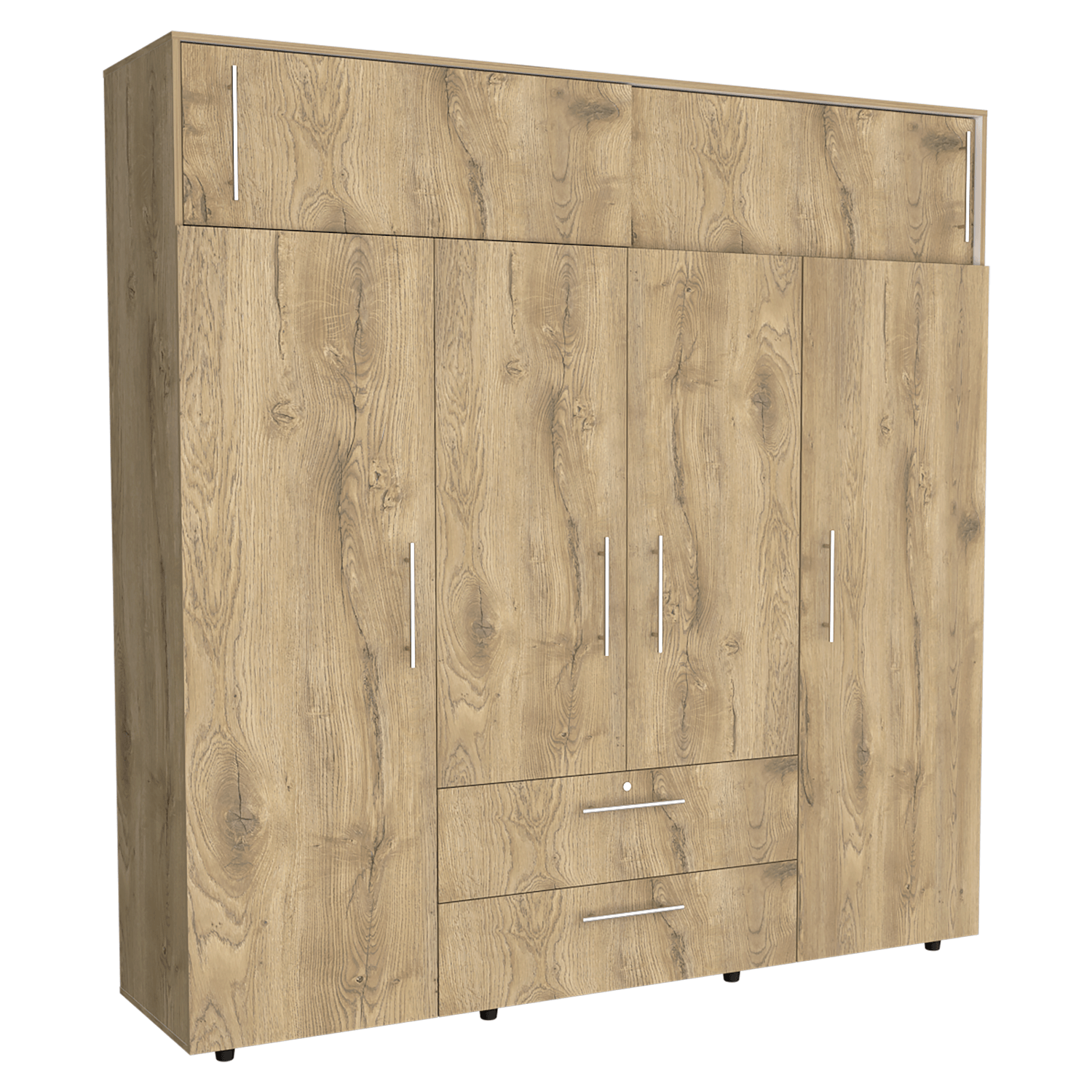 Armario Luque 200 X 204 X 50 Rta Macadamia + Blanco