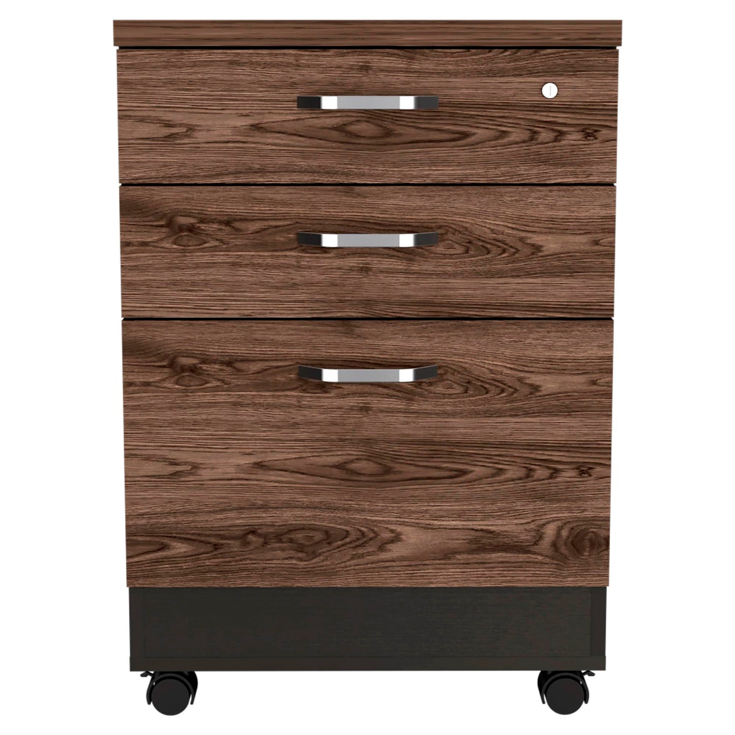 Archivador Home Office 3 Cajones Bajo Rta Wengue Milan